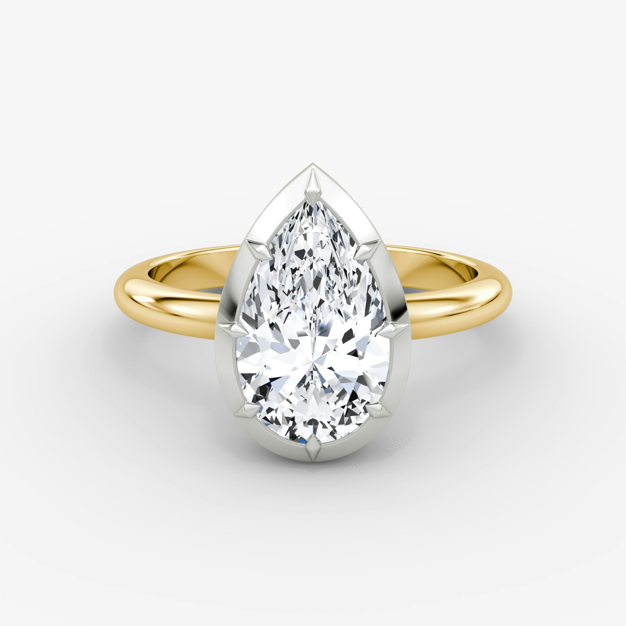 The Georgian | Pear | 18k | Yellow Gold and Platinum | bandAccent: Plain | diamondOrientation: vertical | caratWeight: other