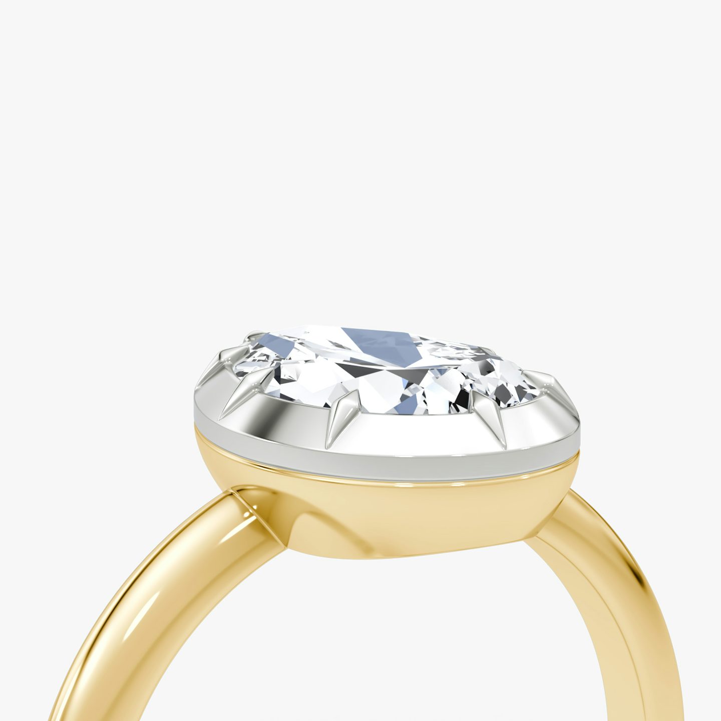 El Georgiano | Pera | 18k | Oro amarillo y platino | bandAccent: Simple | diamondOrientation: vertical | caratWeight: other