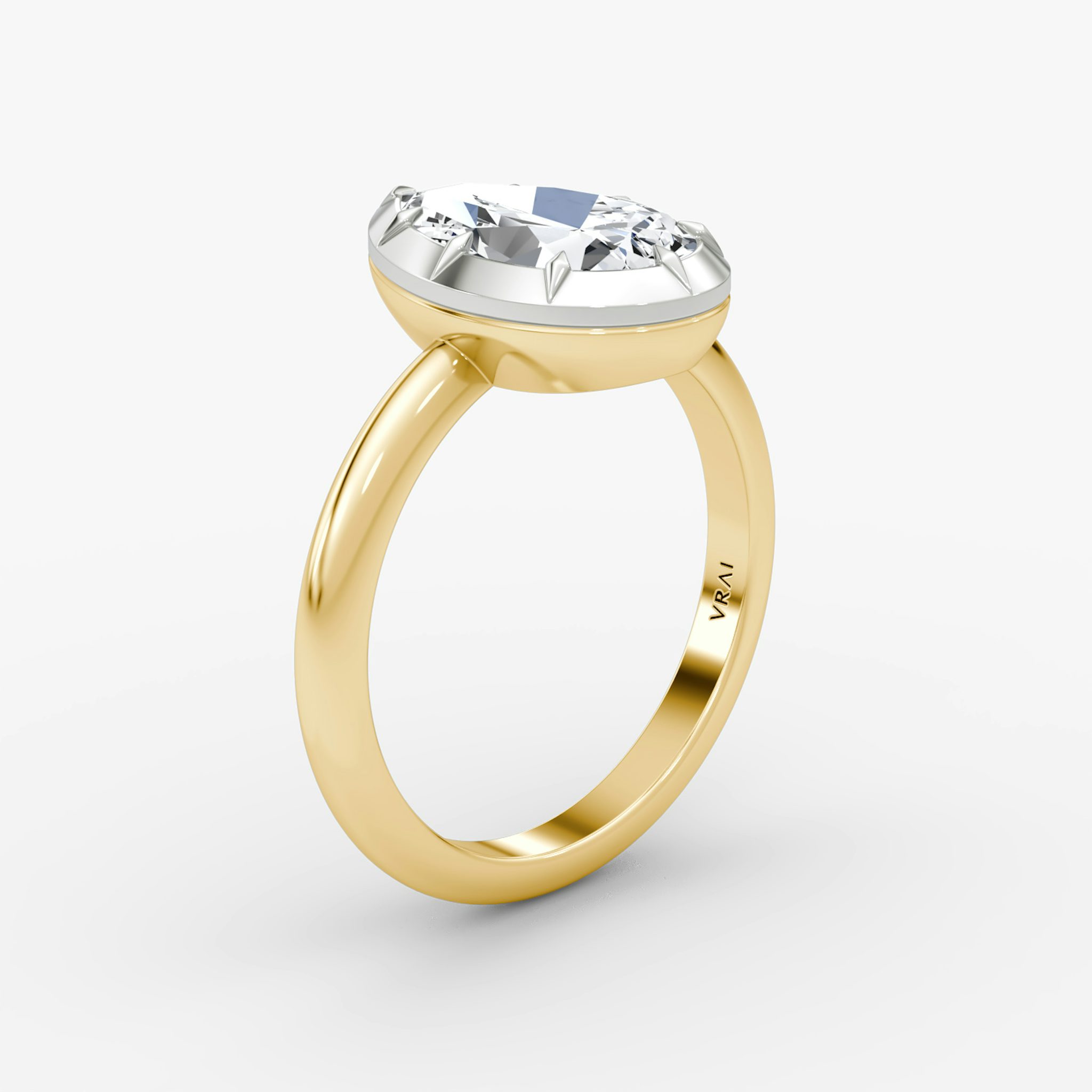 The Georgian | Pear | 18k | Yellow Gold and Platinum | bandAccent: Plain | diamondOrientation: vertical | caratWeight: other