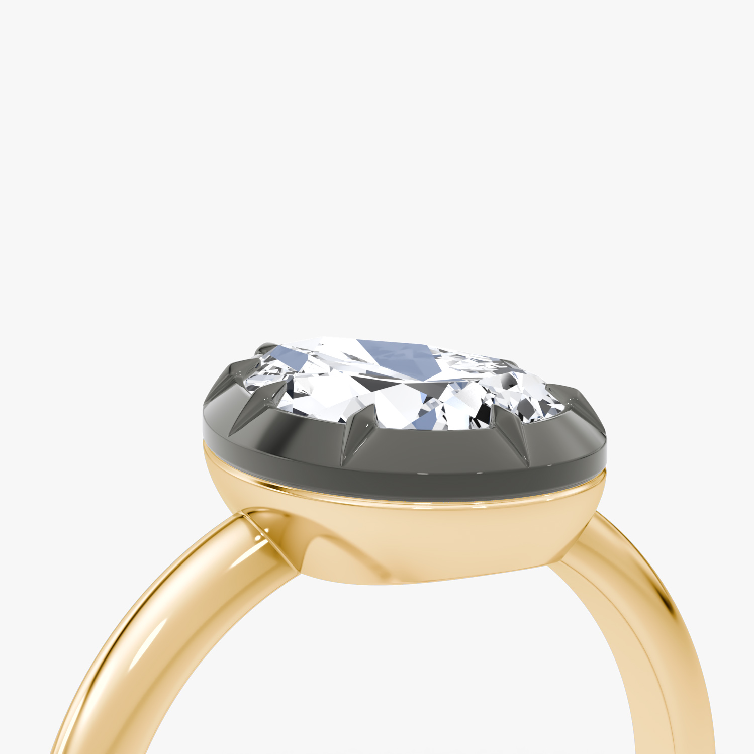 El Georgiano | Pera | 18k | Oro amarillo y rodio negro | bandAccent: Simple | diamondOrientation: vertical | caratWeight: other