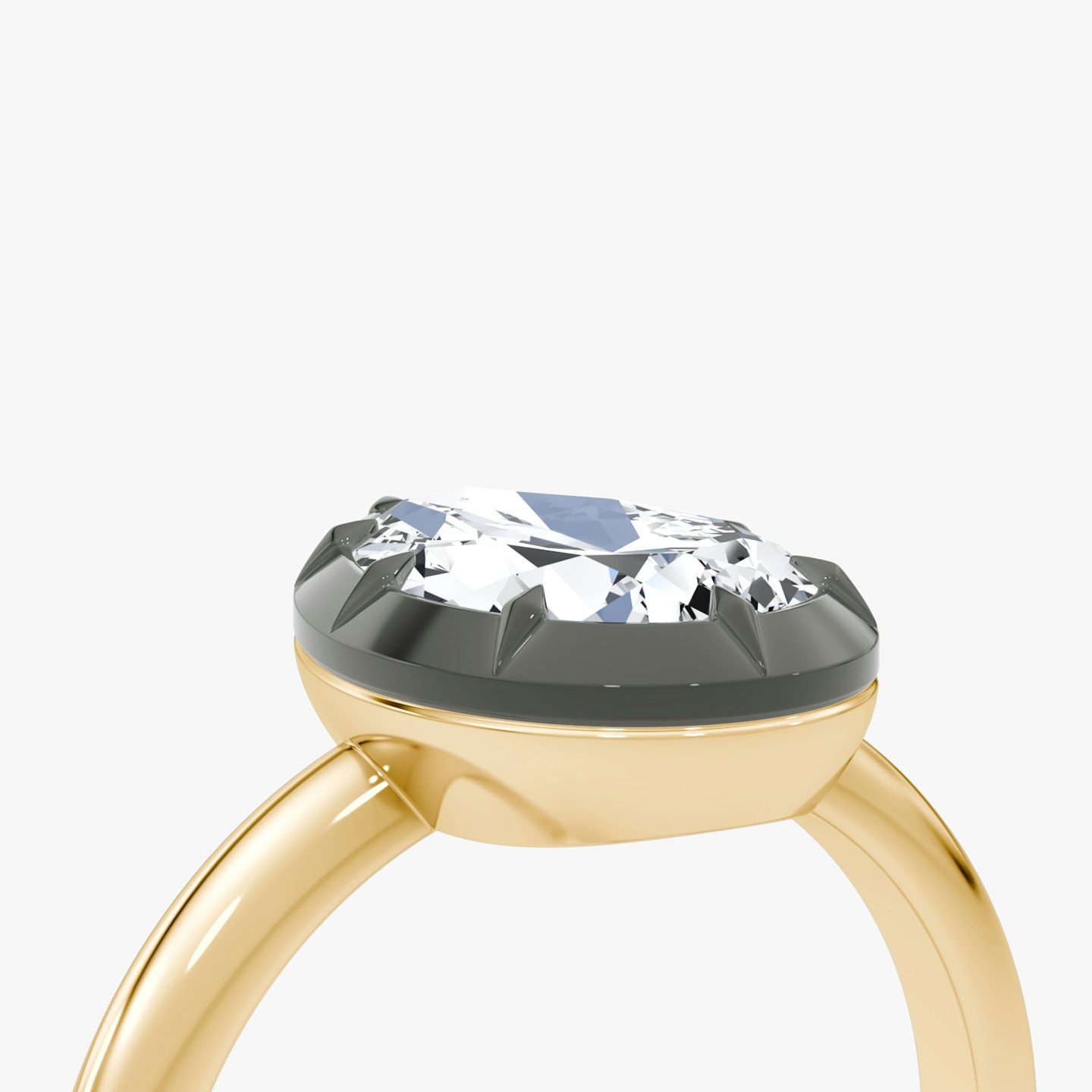 El Georgiano | Pera | 18k | Oro amarillo y rodio negro | bandAccent: Simple | diamondOrientation: vertical | caratWeight: other