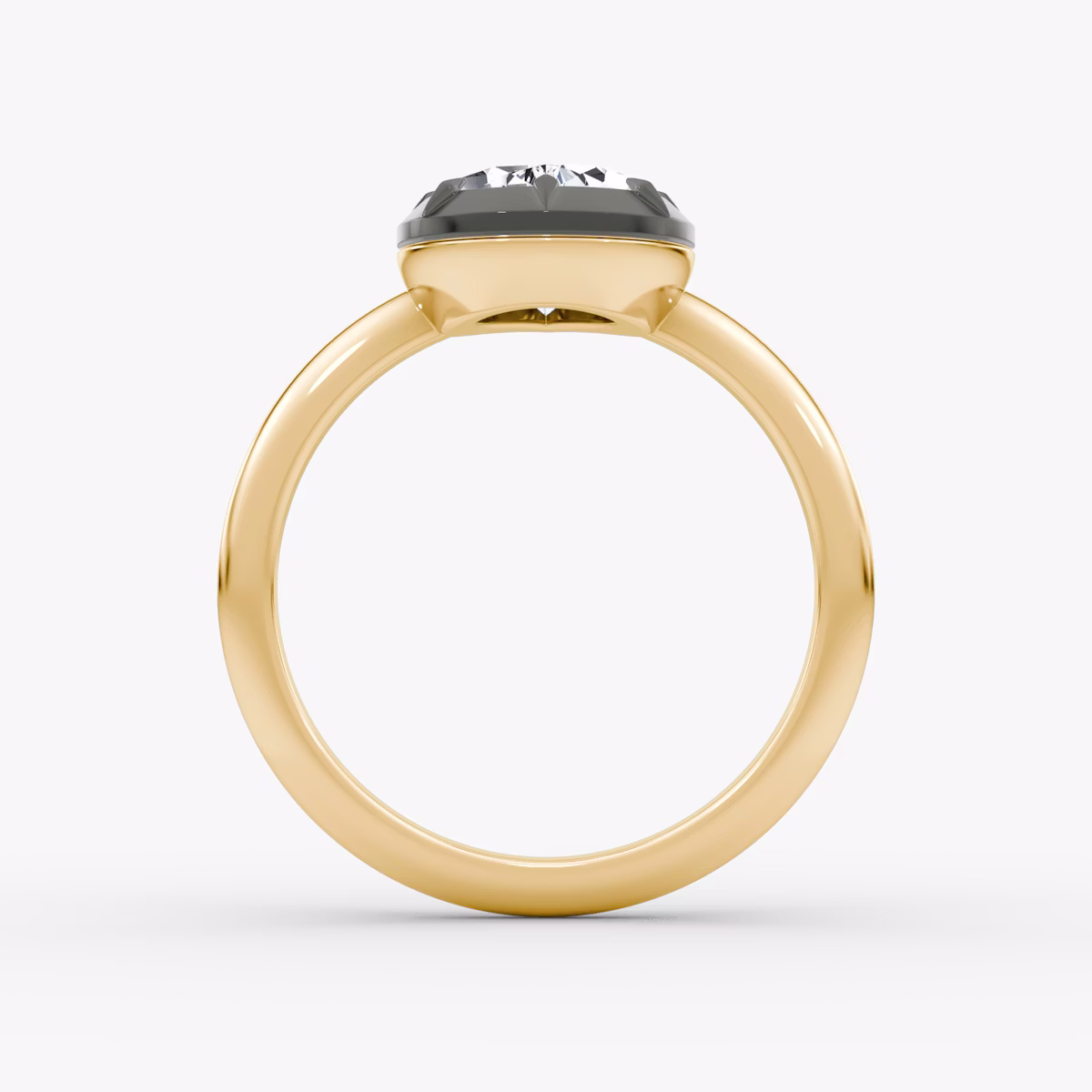 El Georgiano | Pera | 18k | Oro amarillo y rodio negro | bandAccent: Simple | diamondOrientation: vertical | caratWeight: other