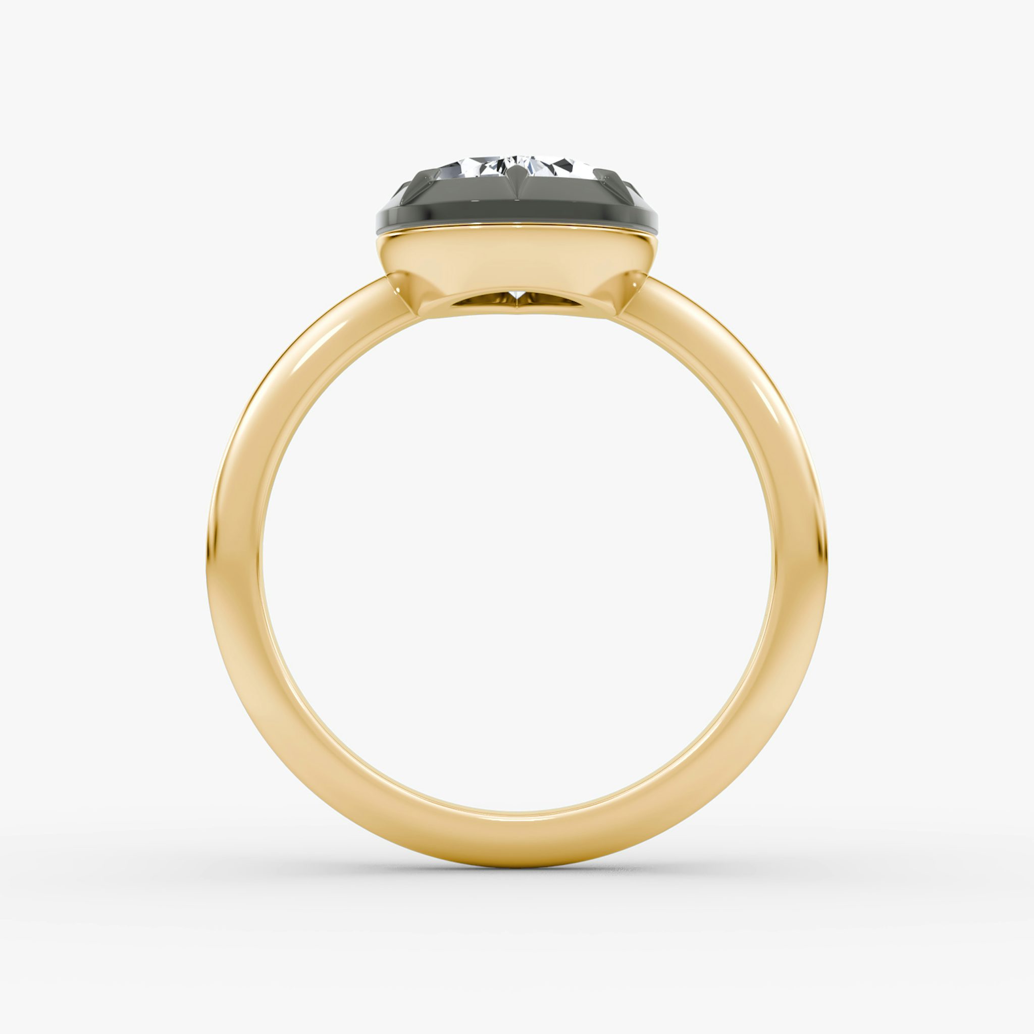 The Georgian | Pear | 18k | Yellow Gold and Black Rhodium | bandAccent: Plain | diamondOrientation: vertical | caratWeight: other