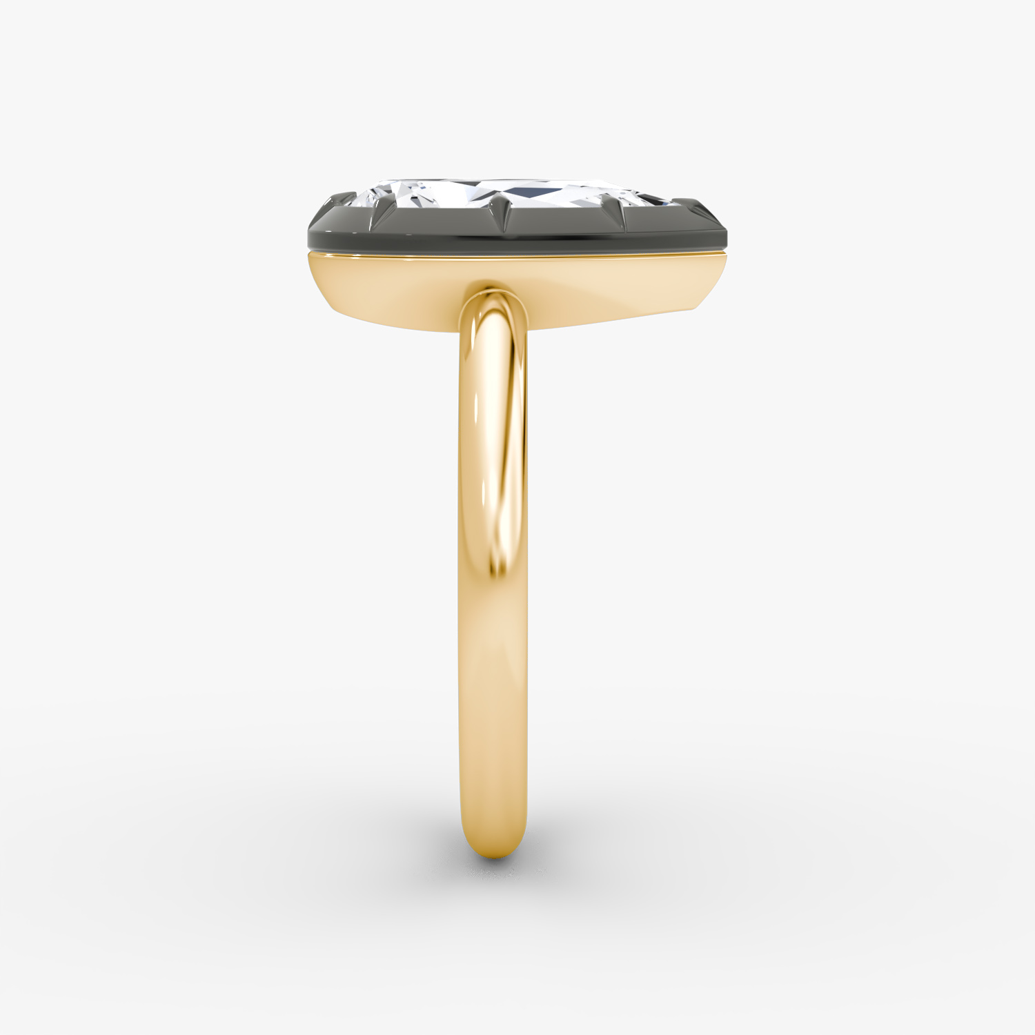 El Georgiano | Pera | 18k | Oro amarillo y rodio negro | bandAccent: Simple | diamondOrientation: vertical | caratWeight: other