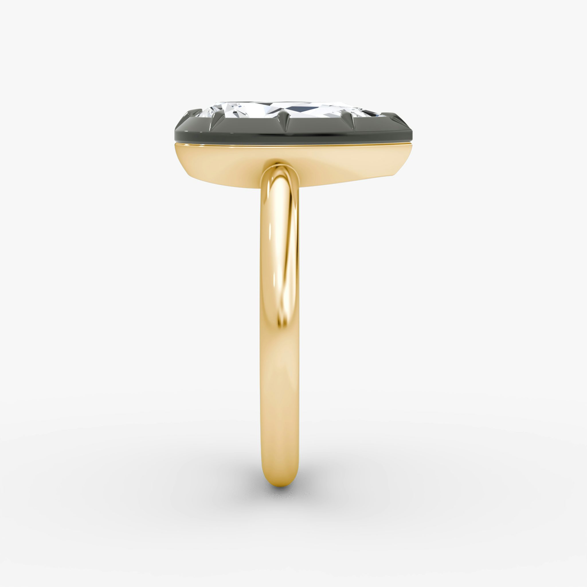 The Georgian | Pear | 18k | Yellow Gold and Black Rhodium | bandAccent: Plain | diamondOrientation: vertical | caratWeight: other