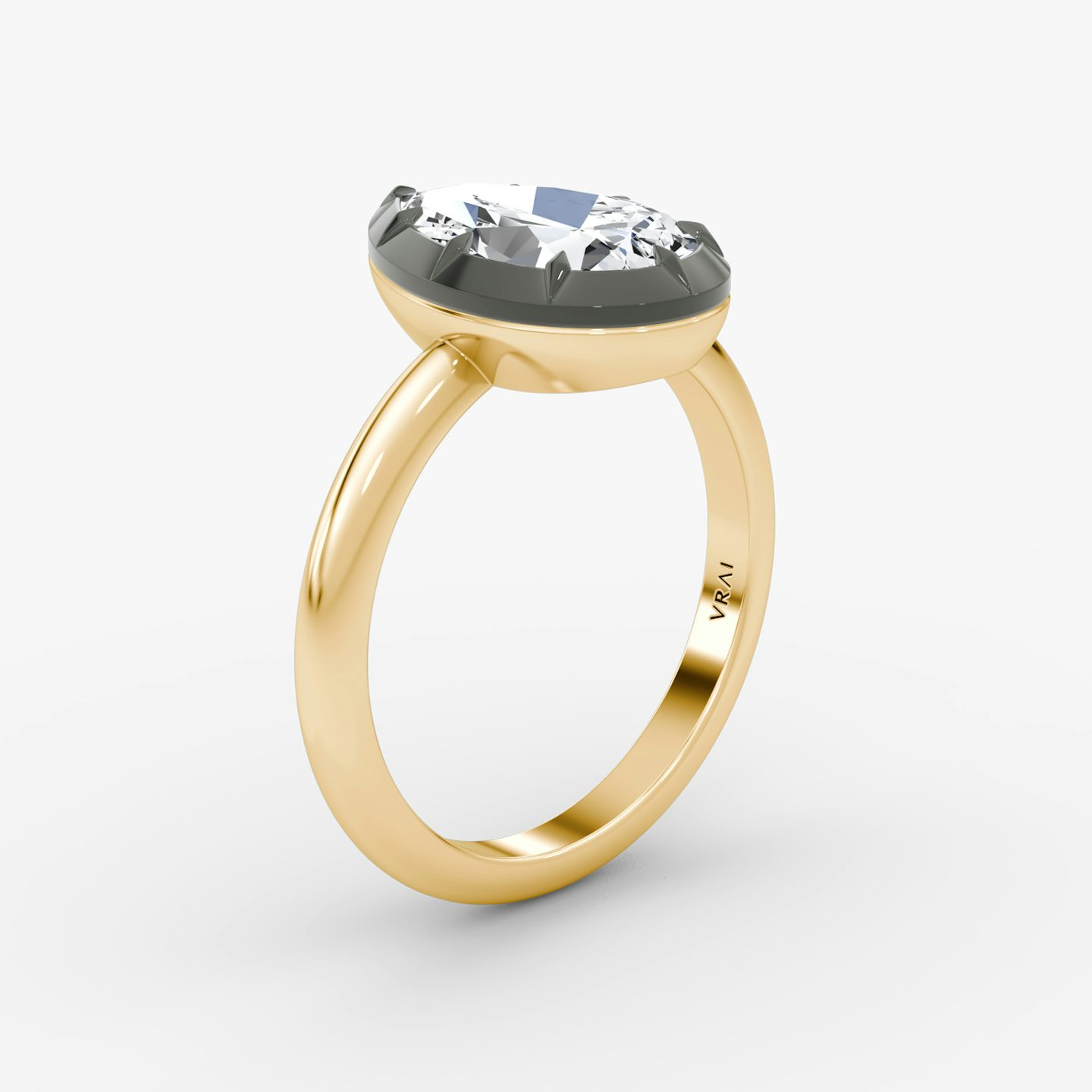 El Georgiano | Pera | 18k | Oro amarillo y rodio negro | bandAccent: Simple | diamondOrientation: vertical | caratWeight: other