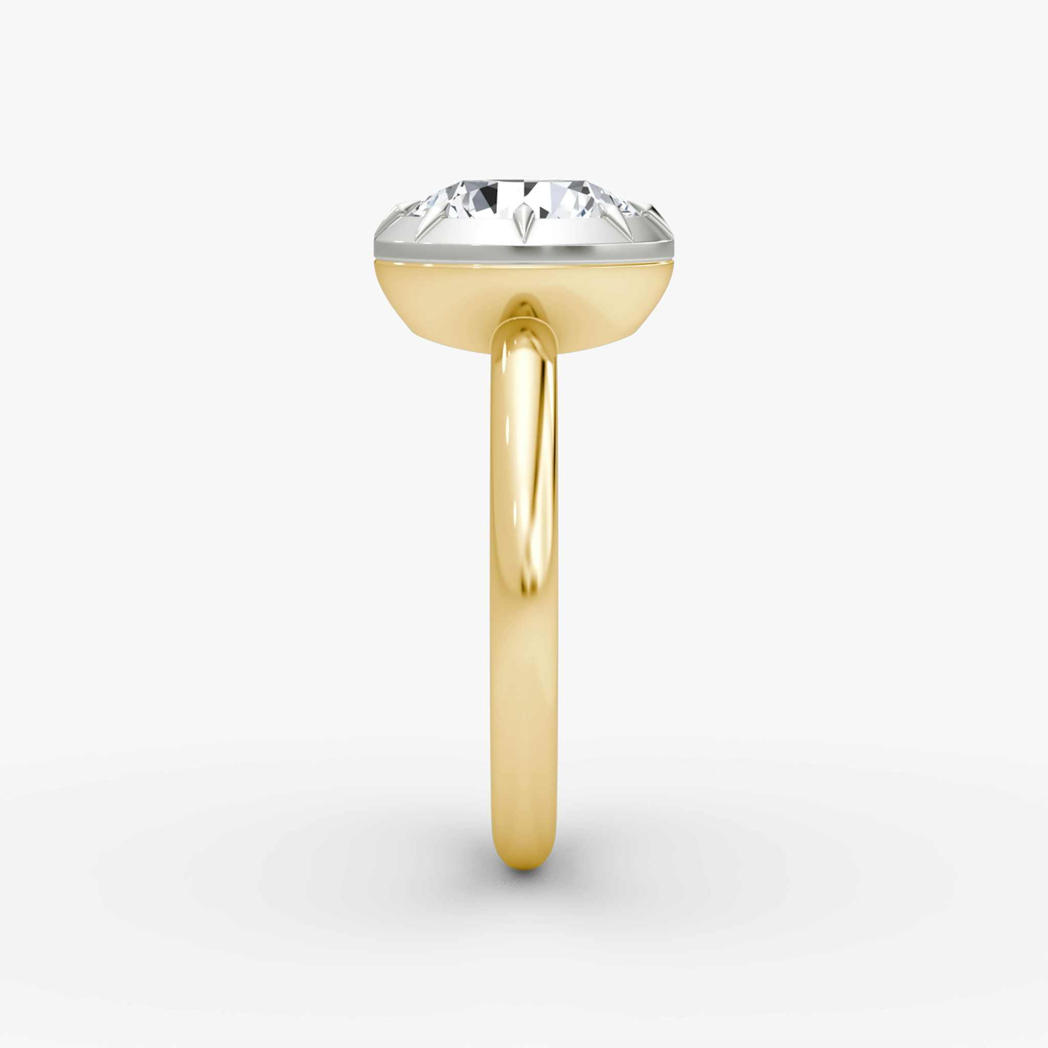 The Georgian | Round Brilliant | 18k | Yellow Gold and Platinum | bandAccent: Plain | caratWeight: other | diamondOrientation: vertical