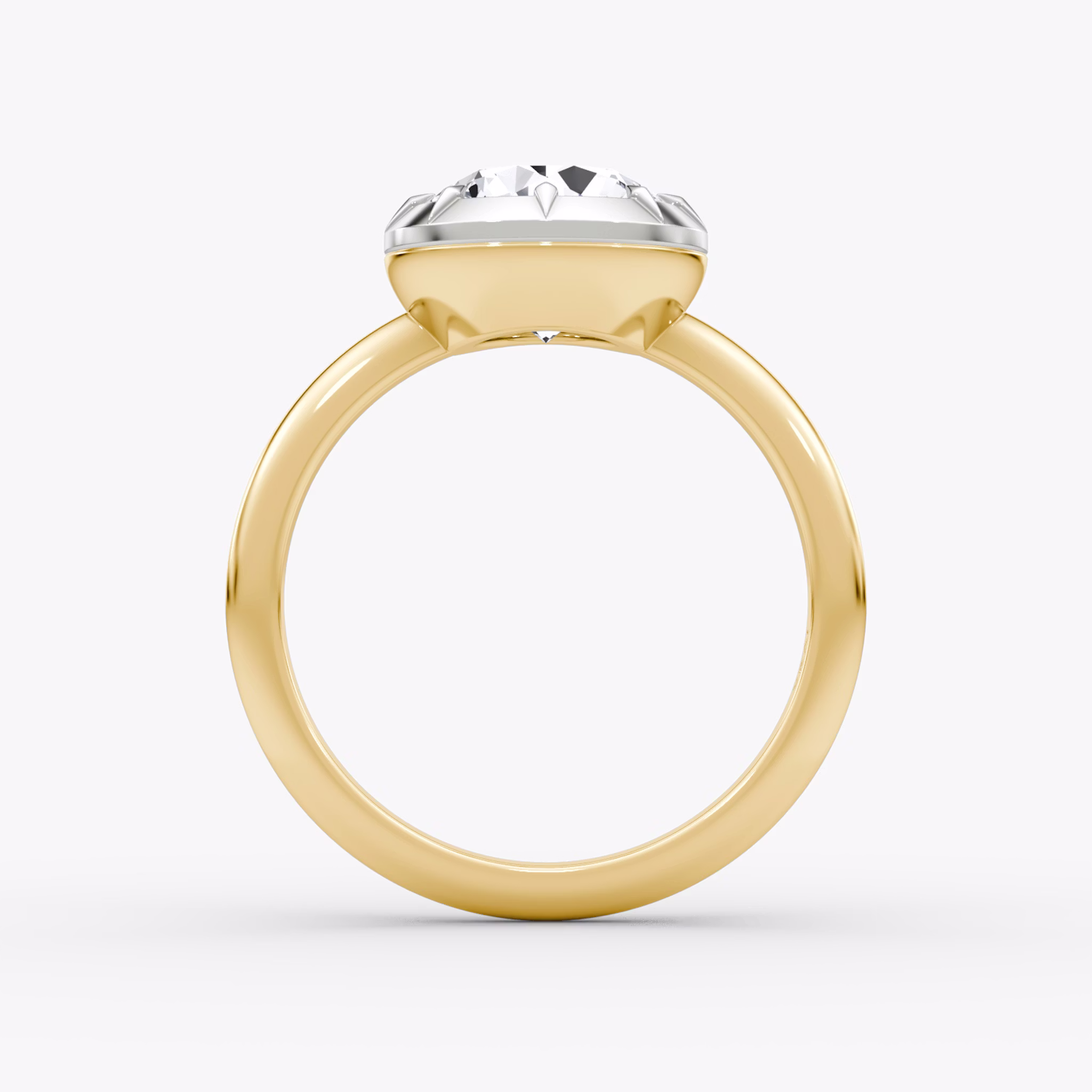 The Georgian | Round Brilliant | 18k | Yellow Gold and Platinum | bandAccent: Plain | caratWeight: other | diamondOrientation: vertical