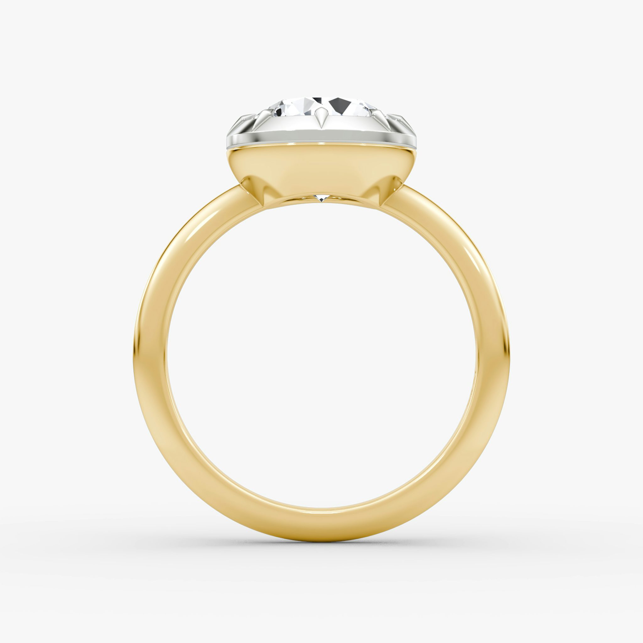 The Georgian | Round Brilliant | 18k | Yellow Gold and Platinum | bandAccent: Plain | caratWeight: other | diamondOrientation: vertical