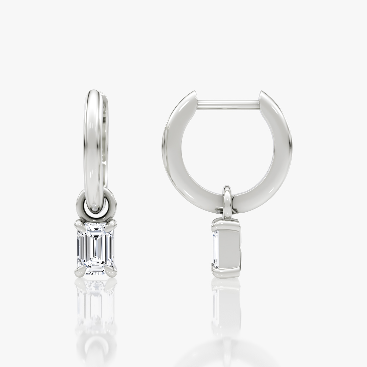 Charm Drop Huggie Hoop | Emerald | Sterling Silver | caratWeight: 0.25ct