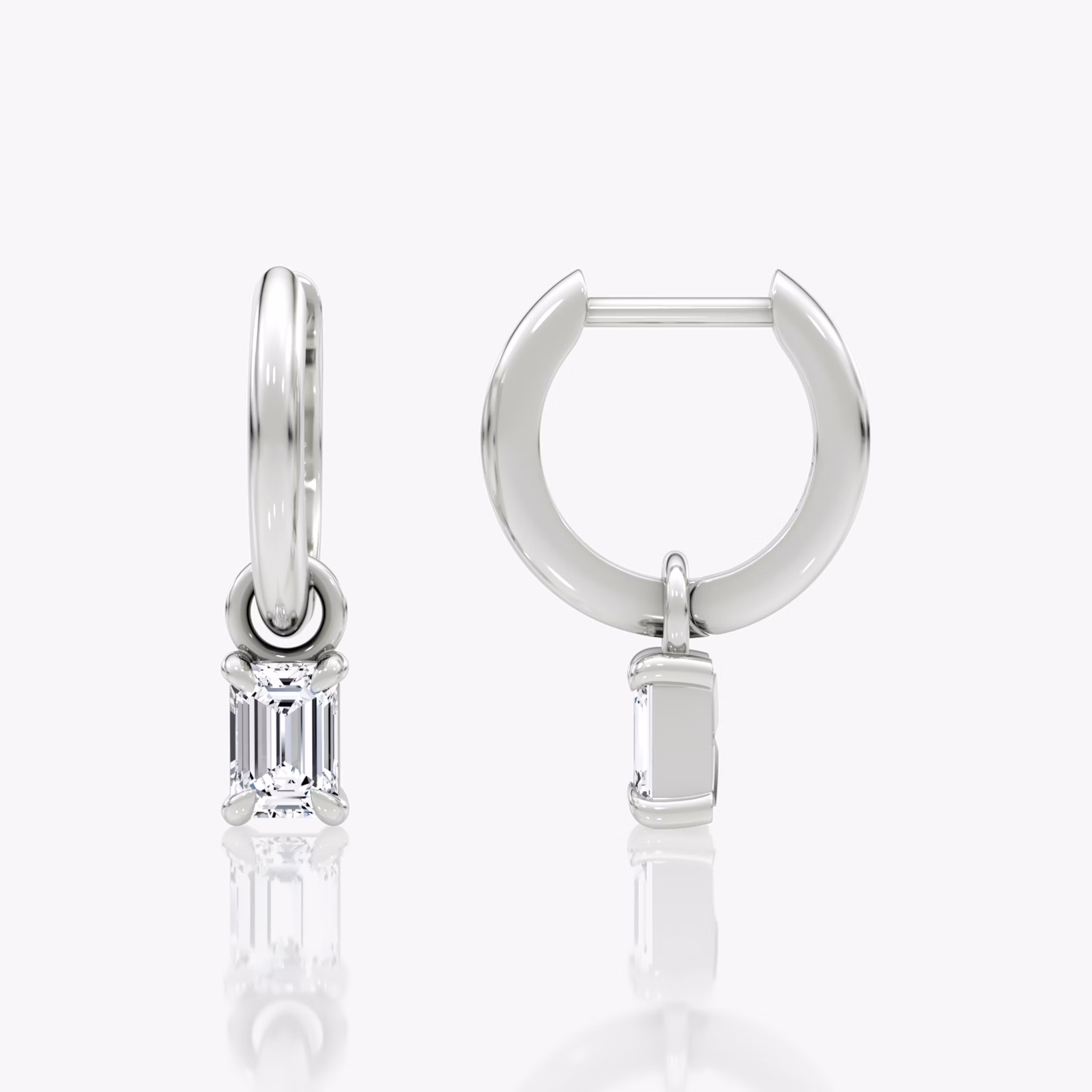 Charm Drop Huggie Hoop | Emerald | Sterling Silver | caratWeight: 0.25ct