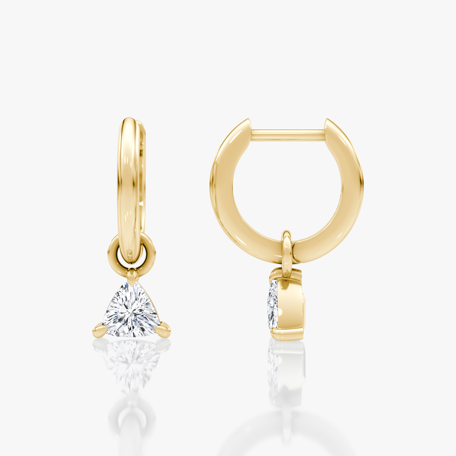 Charm Drop Huggie Hoop | Trillion | 14k | Yellow Gold | caratWeight: 0.25ct
