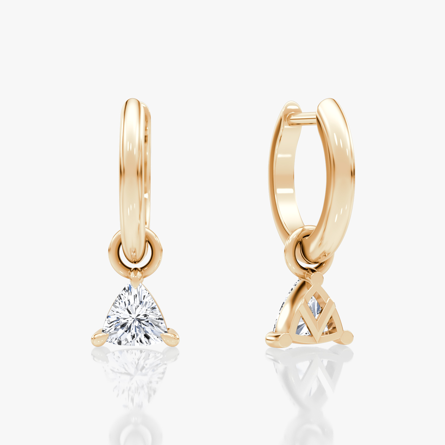 Charm Drop Huggie Hoop | Trillion | 14k | Rose Gold | caratWeight: 0.25ct