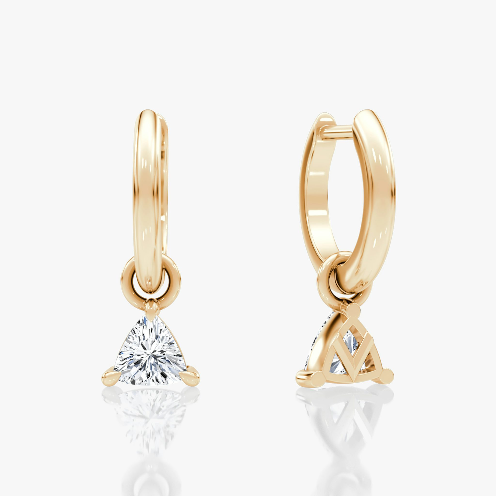 Charm Drop Huggie Hoop | Trillion | 14k | Rose Gold | caratWeight: 0.25ct