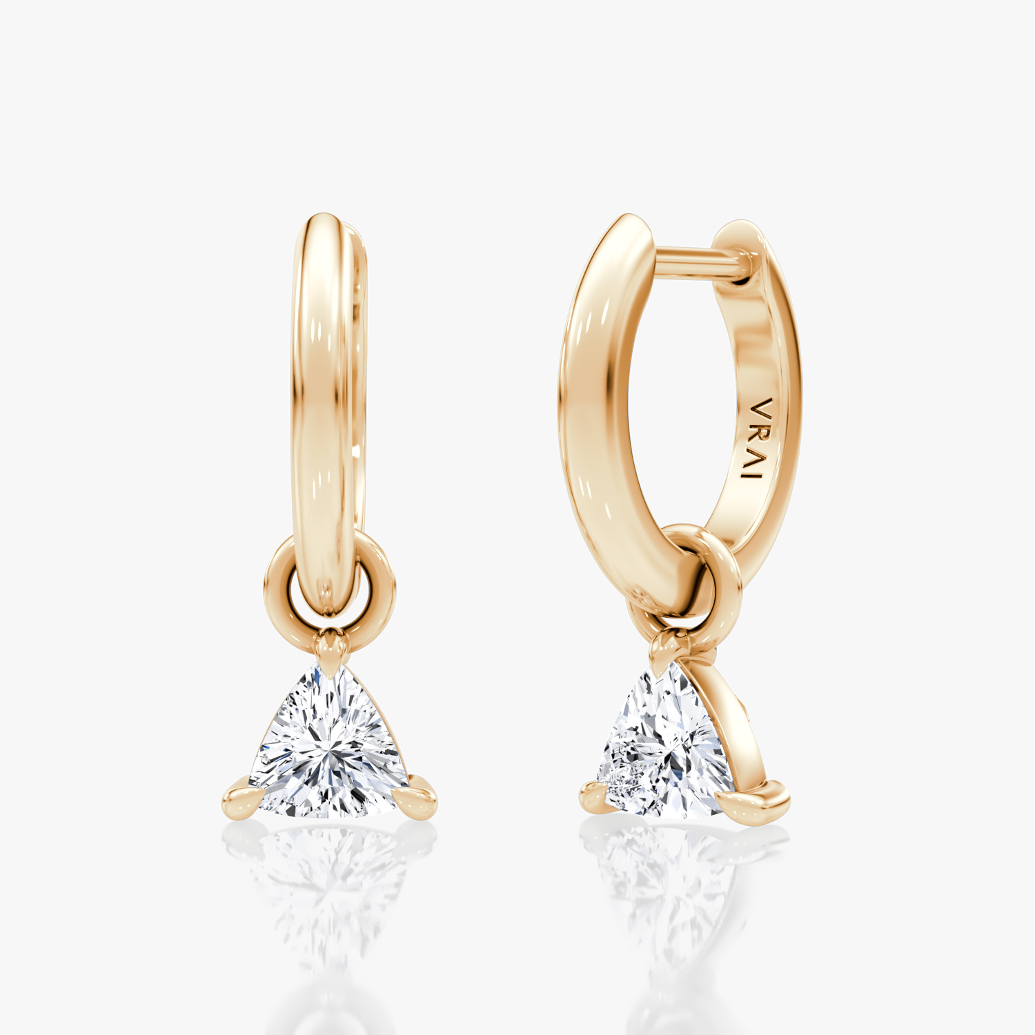 Charm Drop Huggie Hoop | Trillion | 14k | Rose Gold | caratWeight: 0.25ct