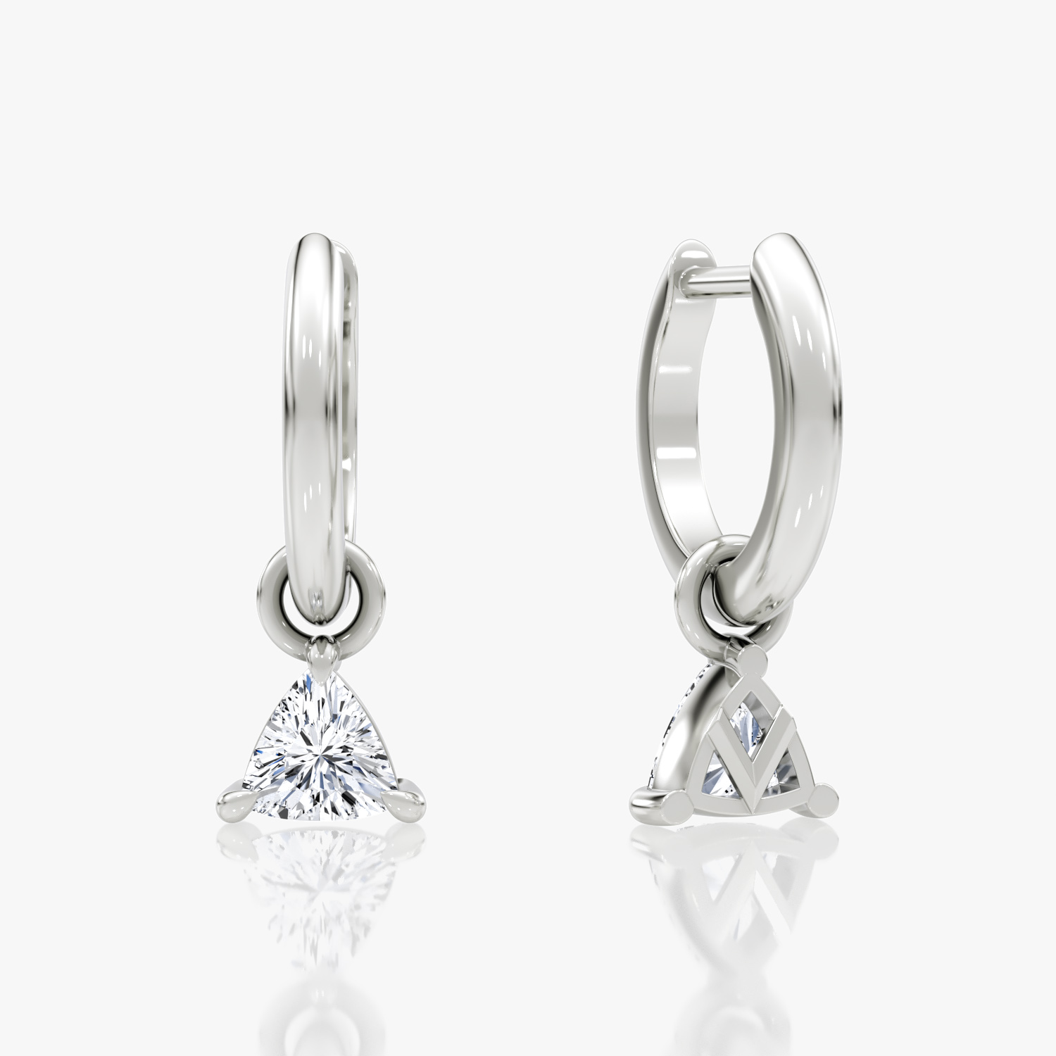 Charm Drop Huggie Hoop | Trillion | Sterling Silver | caratWeight: 0.25ct