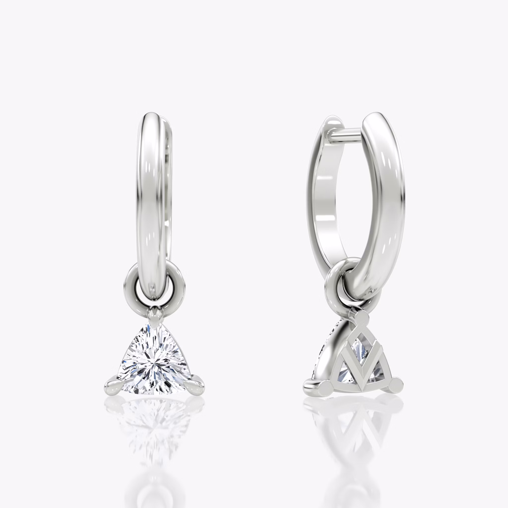 Charm Drop Huggie Hoop | Trillion | Sterling Silver | caratWeight: 0.25ct