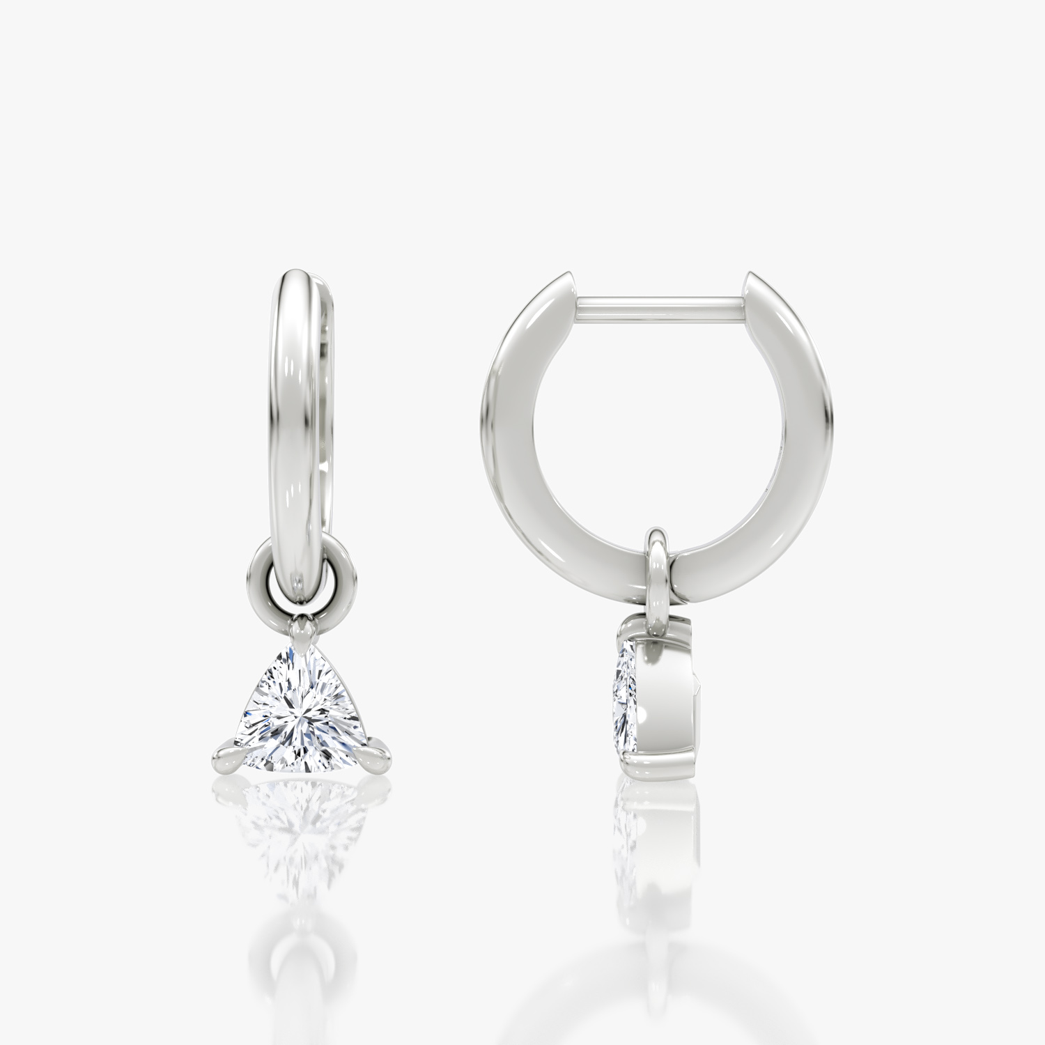 Charm Drop Huggie Hoop | Trillion | Sterling Silver | caratWeight: 0.25ct