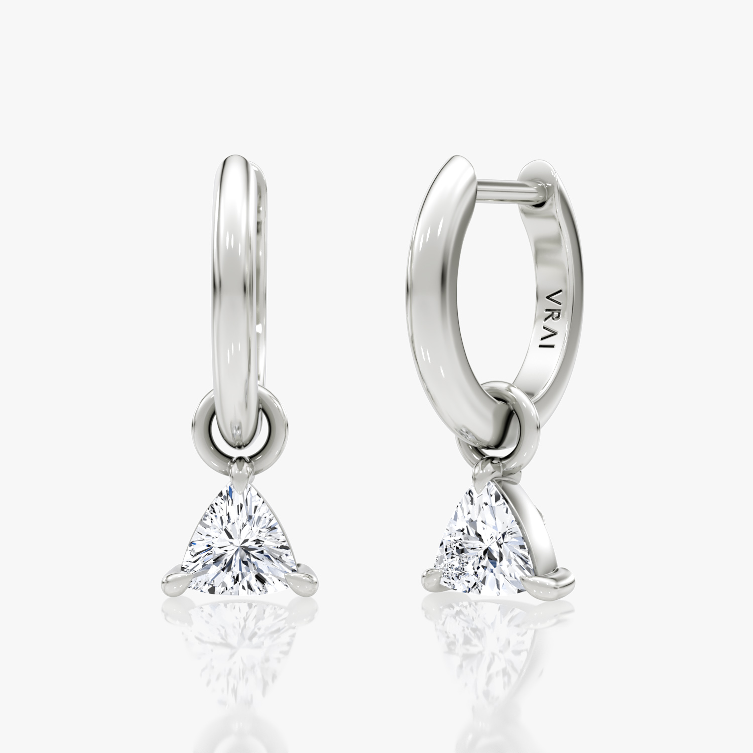 Charm Drop Huggie Hoop | Trillion | Sterling Silver | caratWeight: 0.25ct