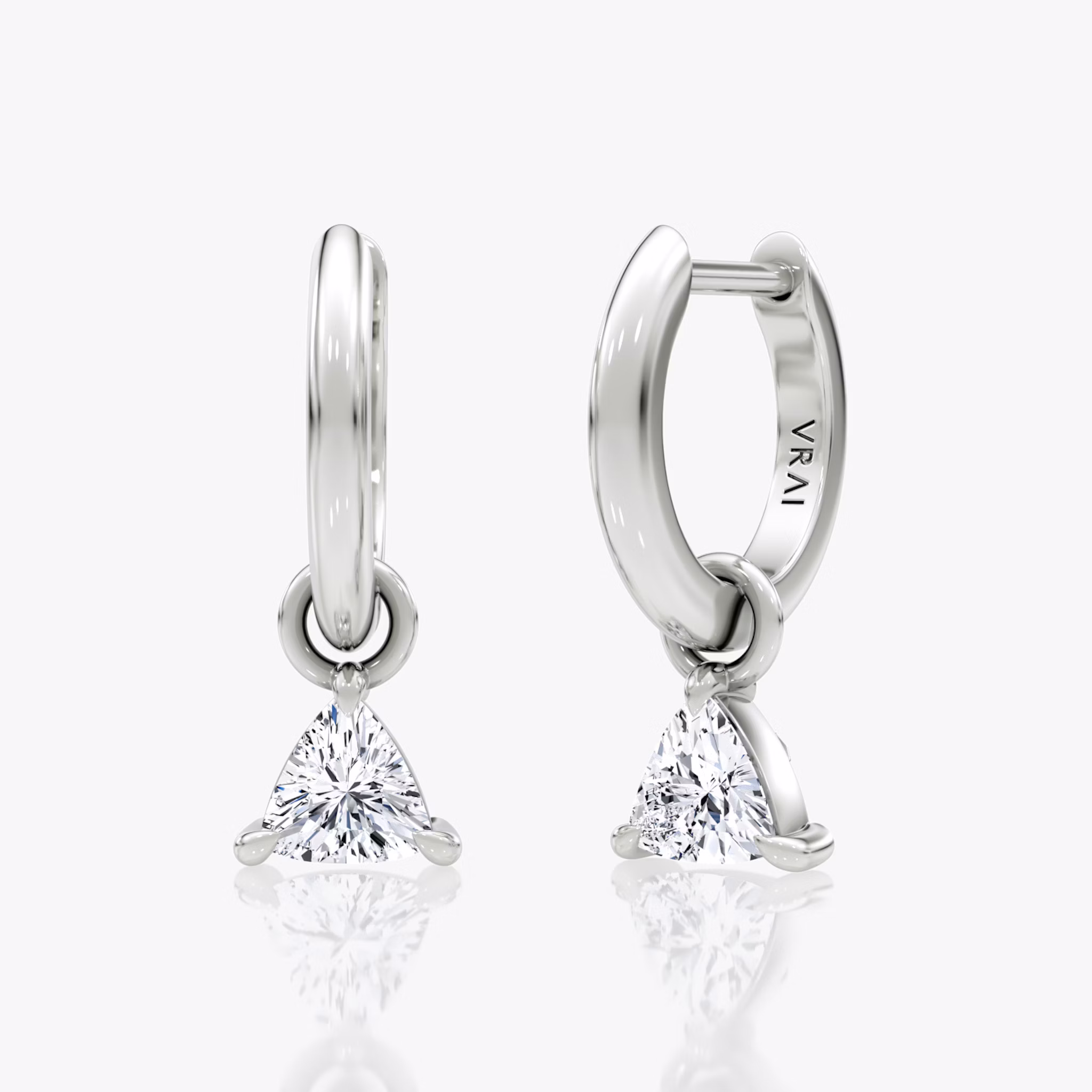 Charm Drop Huggie Hoop | Trillion | Sterling Silver | caratWeight: 0.25ct