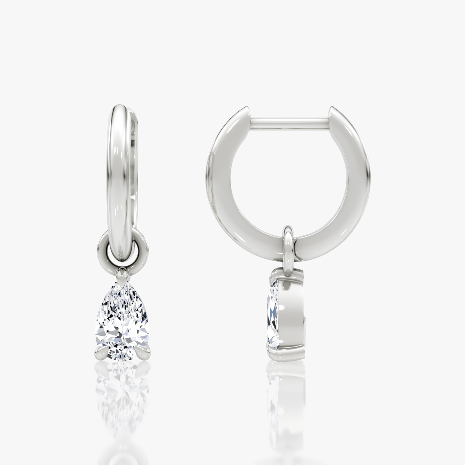 Charm Drop Huggie Hoop | Pear | Sterling Silver | caratWeight: 0.25ct