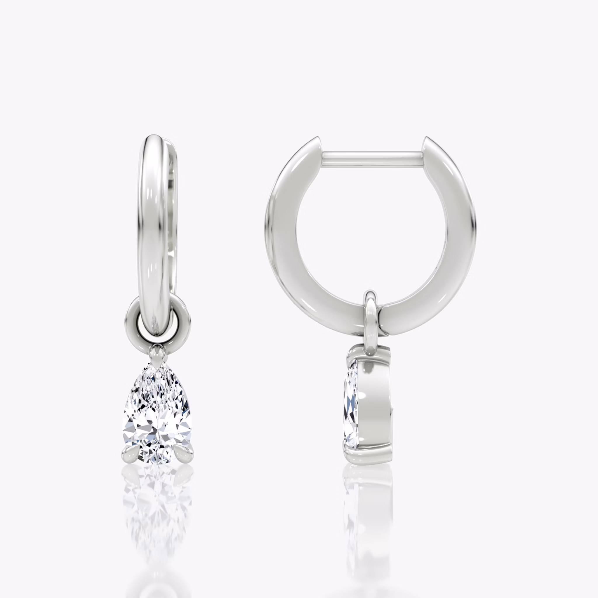 Charm Drop Huggie Hoop | Pear | Sterling Silver | caratWeight: 0.25ct