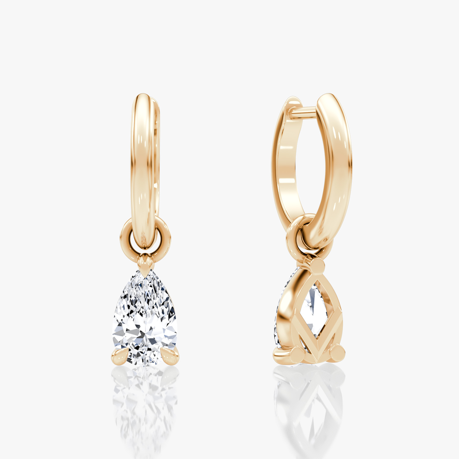 Charm Drop Huggie Hoop | Tropfen | 14k | Roségold | caratWeight: 0.50ct