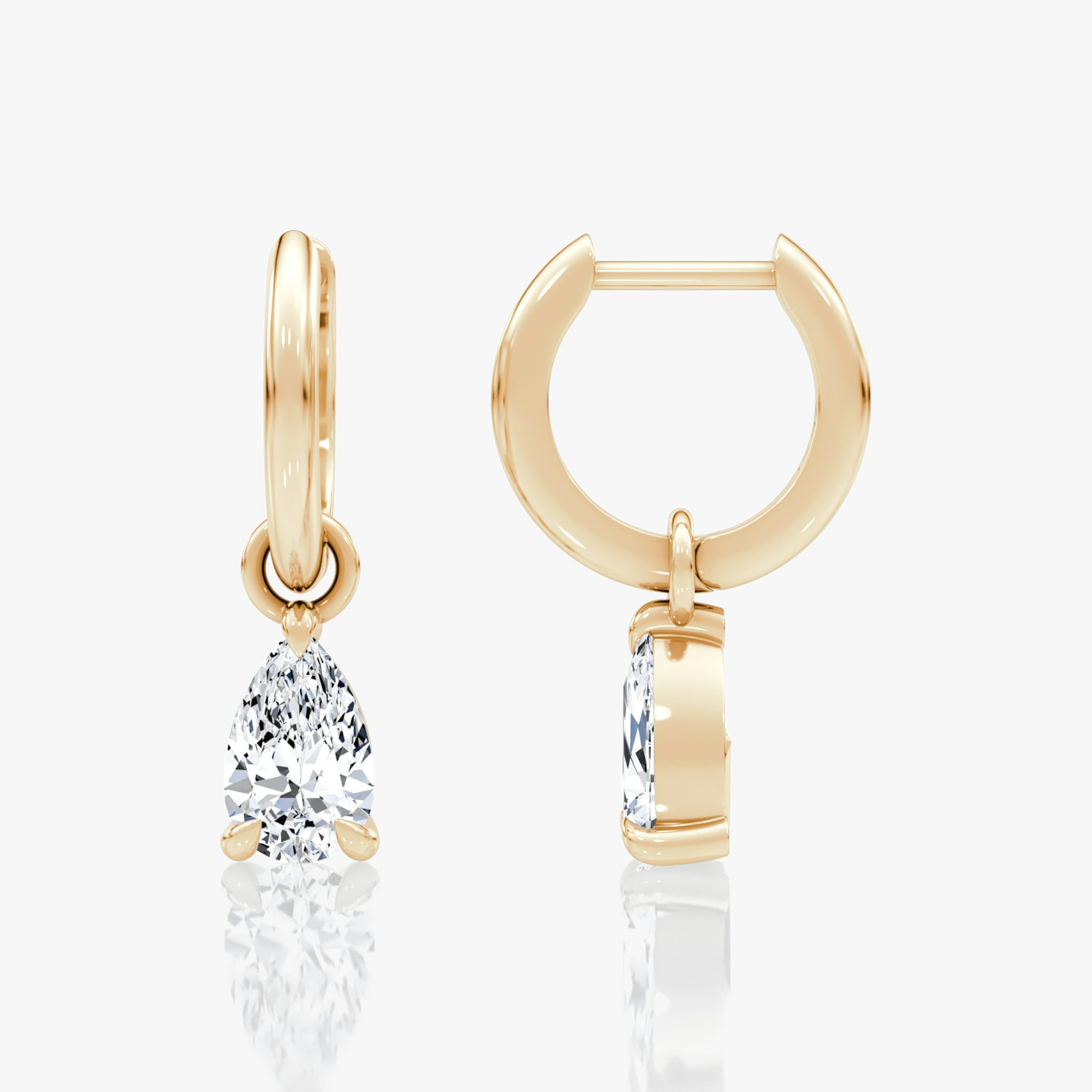Charm Drop Huggie Hoop | Pear | 14k | Rose Gold | caratWeight: 0.50ct