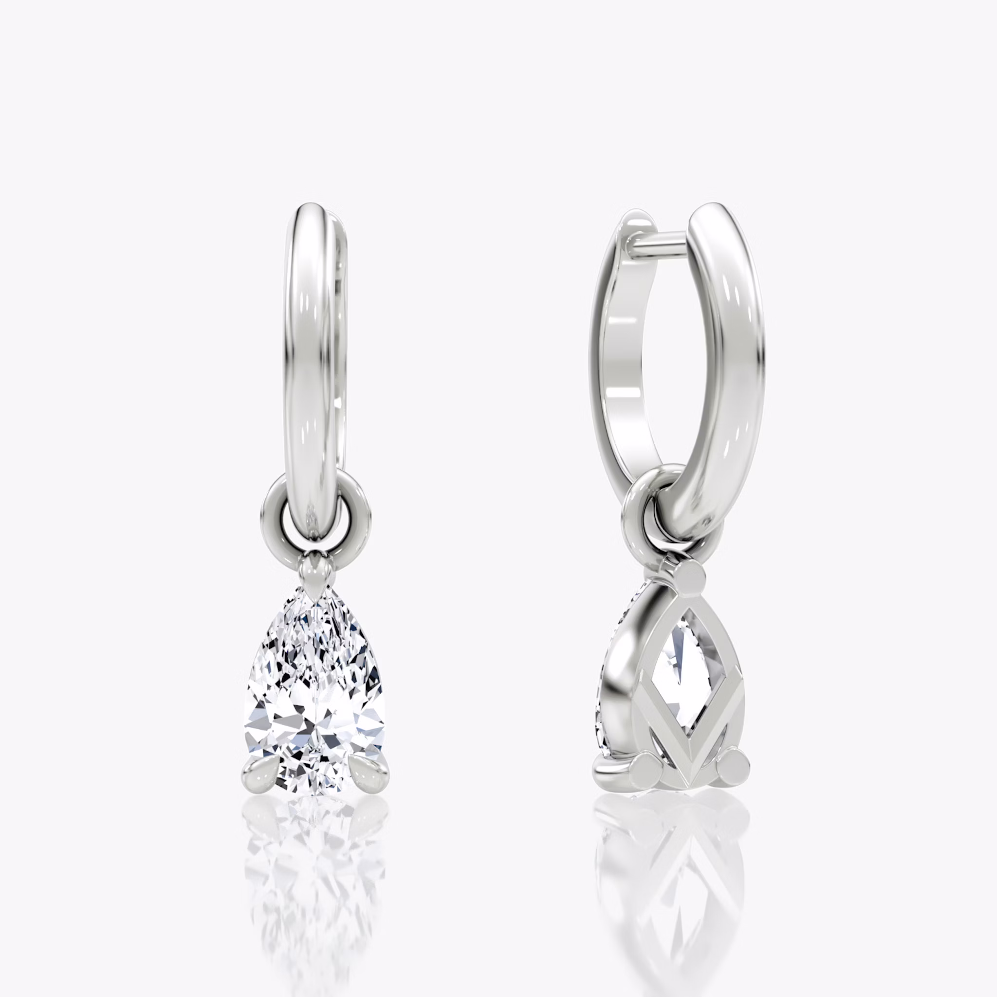 Charm Drop Huggie Hoop | Pear | Sterling Silver | caratWeight: 0.50ct