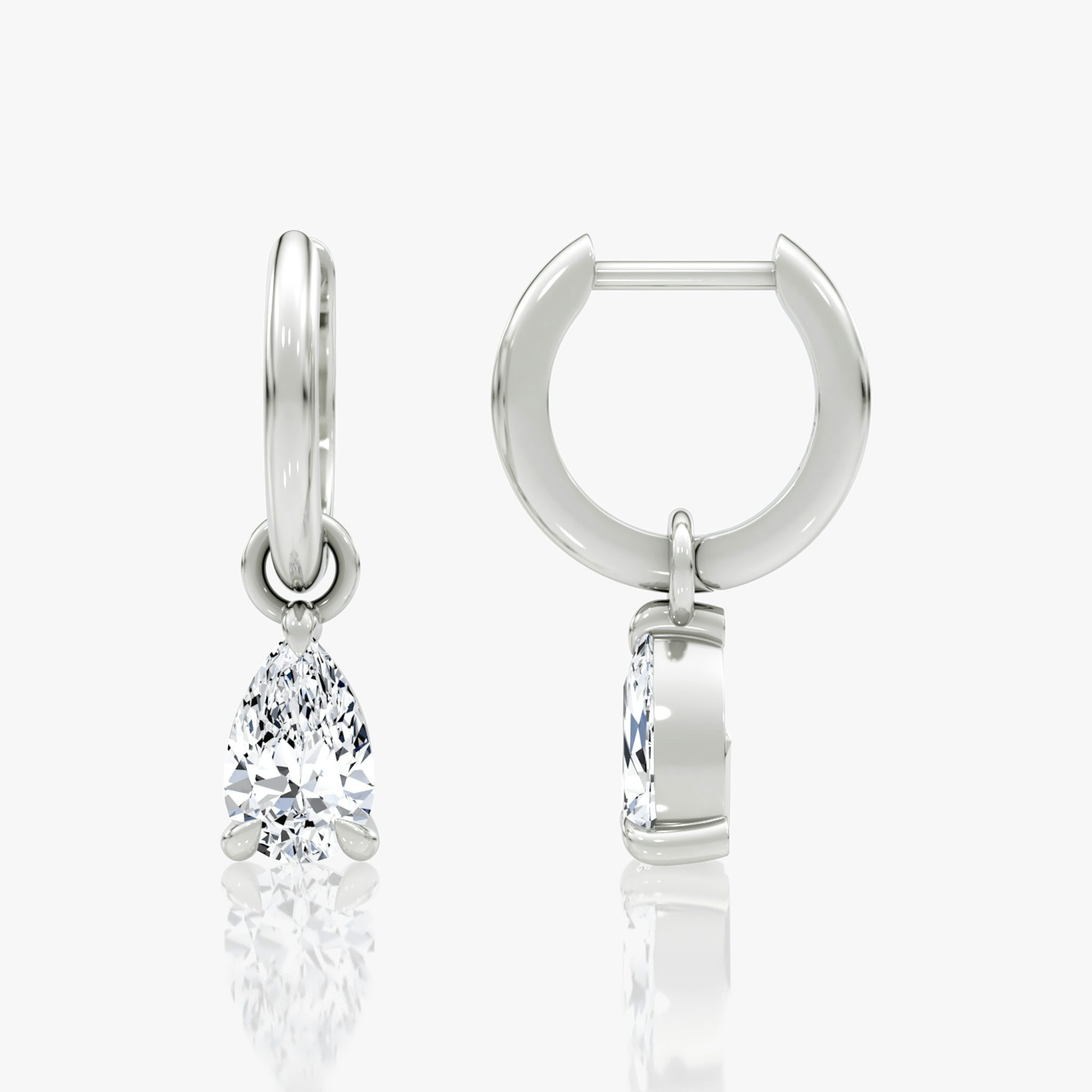 Charm Drop Huggie Hoop | Pear | Sterling Silver | caratWeight: 0.50ct