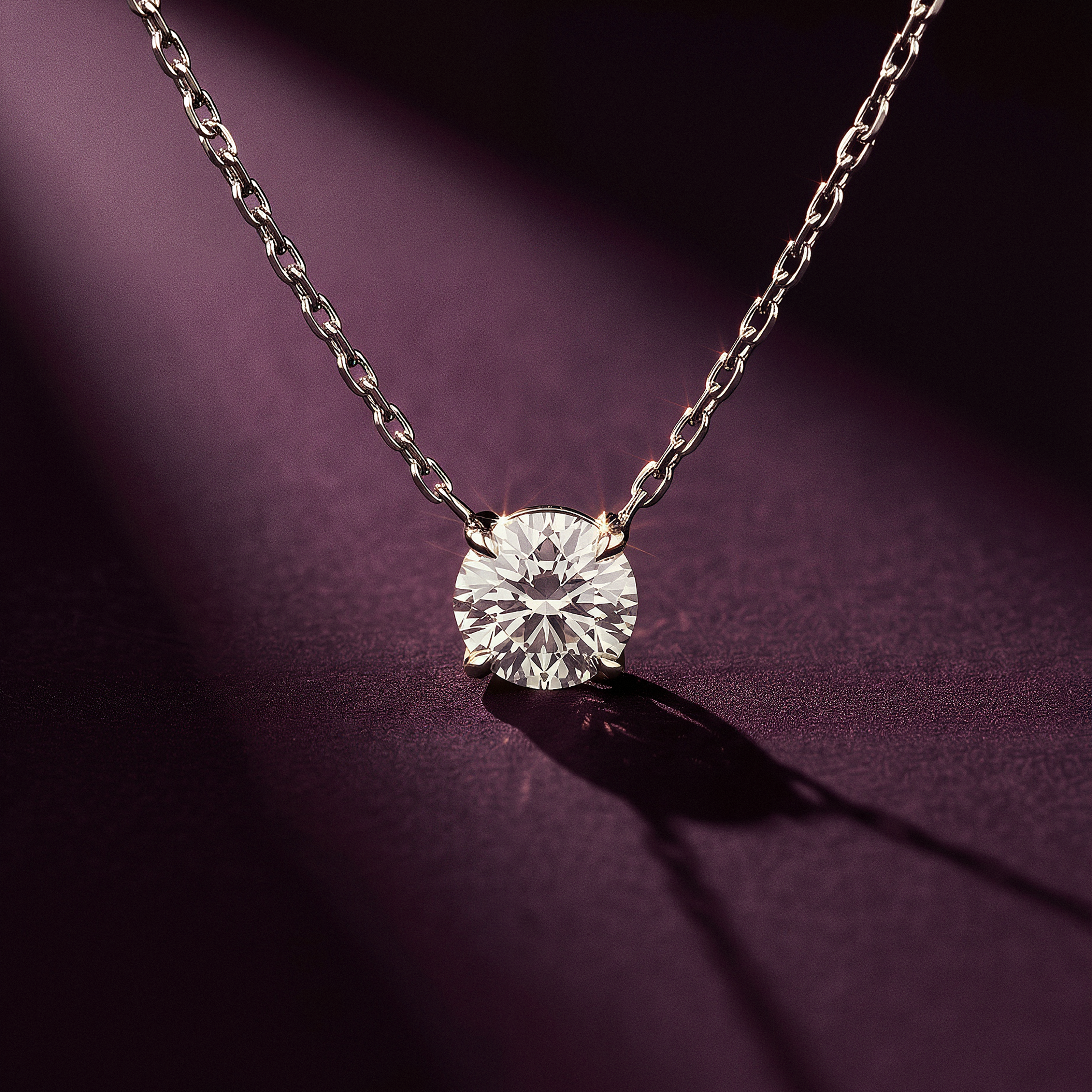Solitaire Necklace | Sterling Silver | excludeFromFeed: null | shape: 0.25ct-round brilliant | length: 16-18"