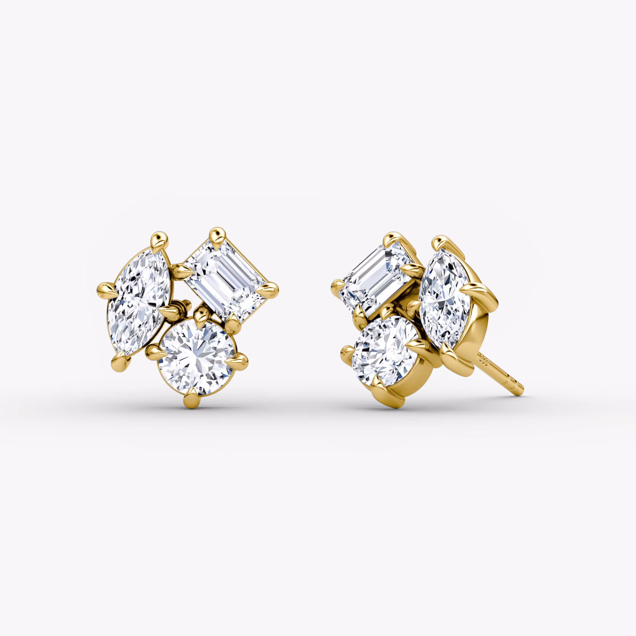 Constellation Studs round-brilliant+emerald+marquise | Yellow Gold