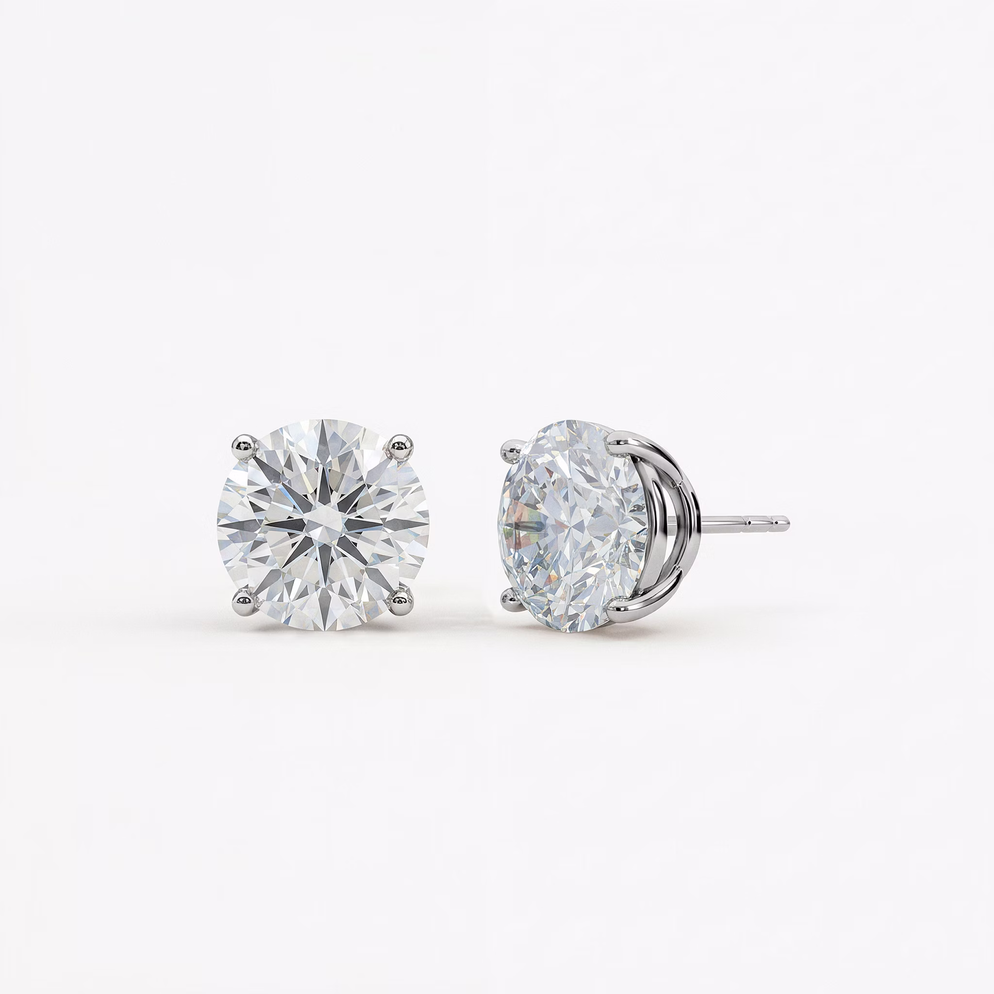 Exclusive Solitaire Stud | Round Brilliant | 14k | White Gold | caratWeight: 1.25ct