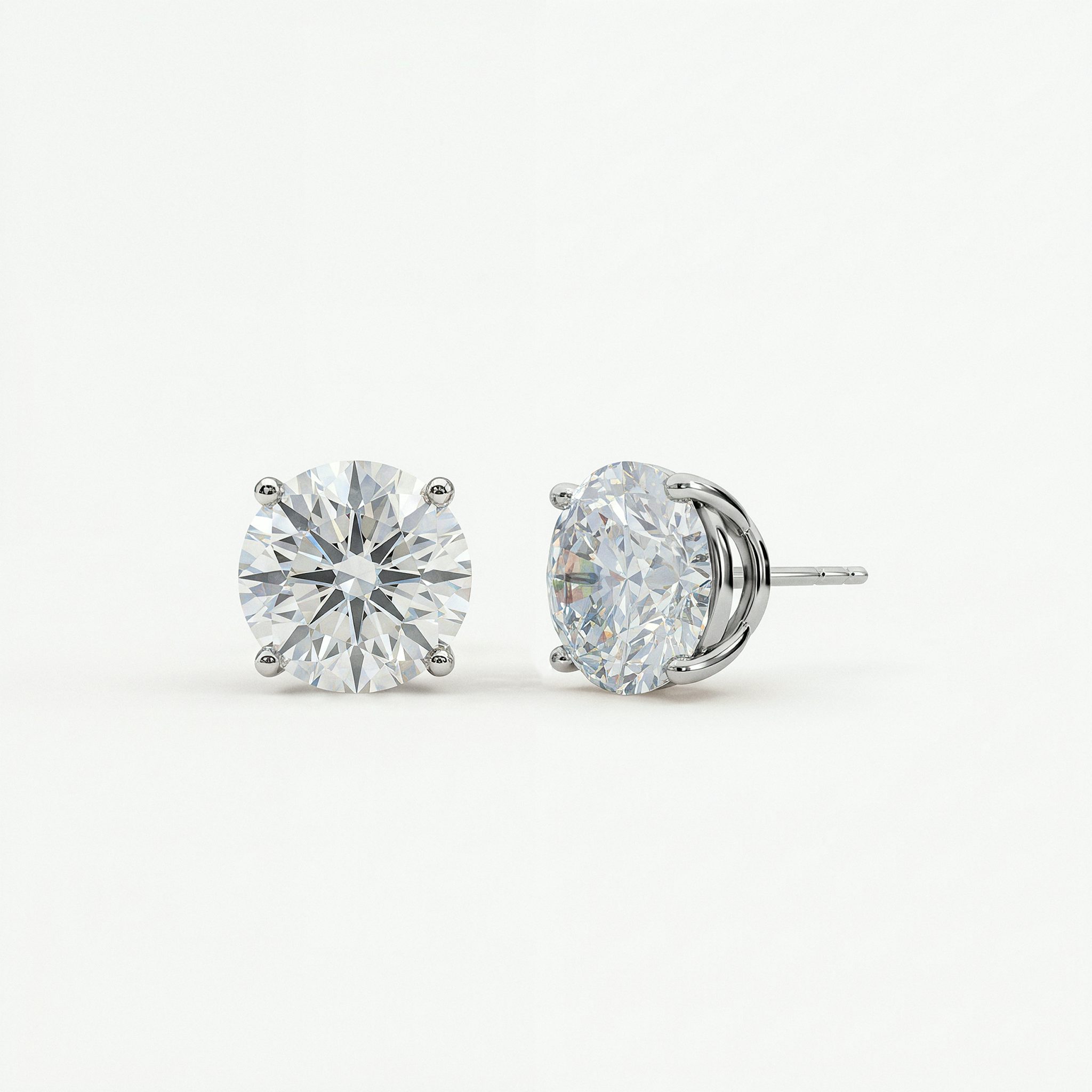 Exclusive Solitaire Stud | Round Brilliant | 14k | White Gold | caratWeight: 1.25ct