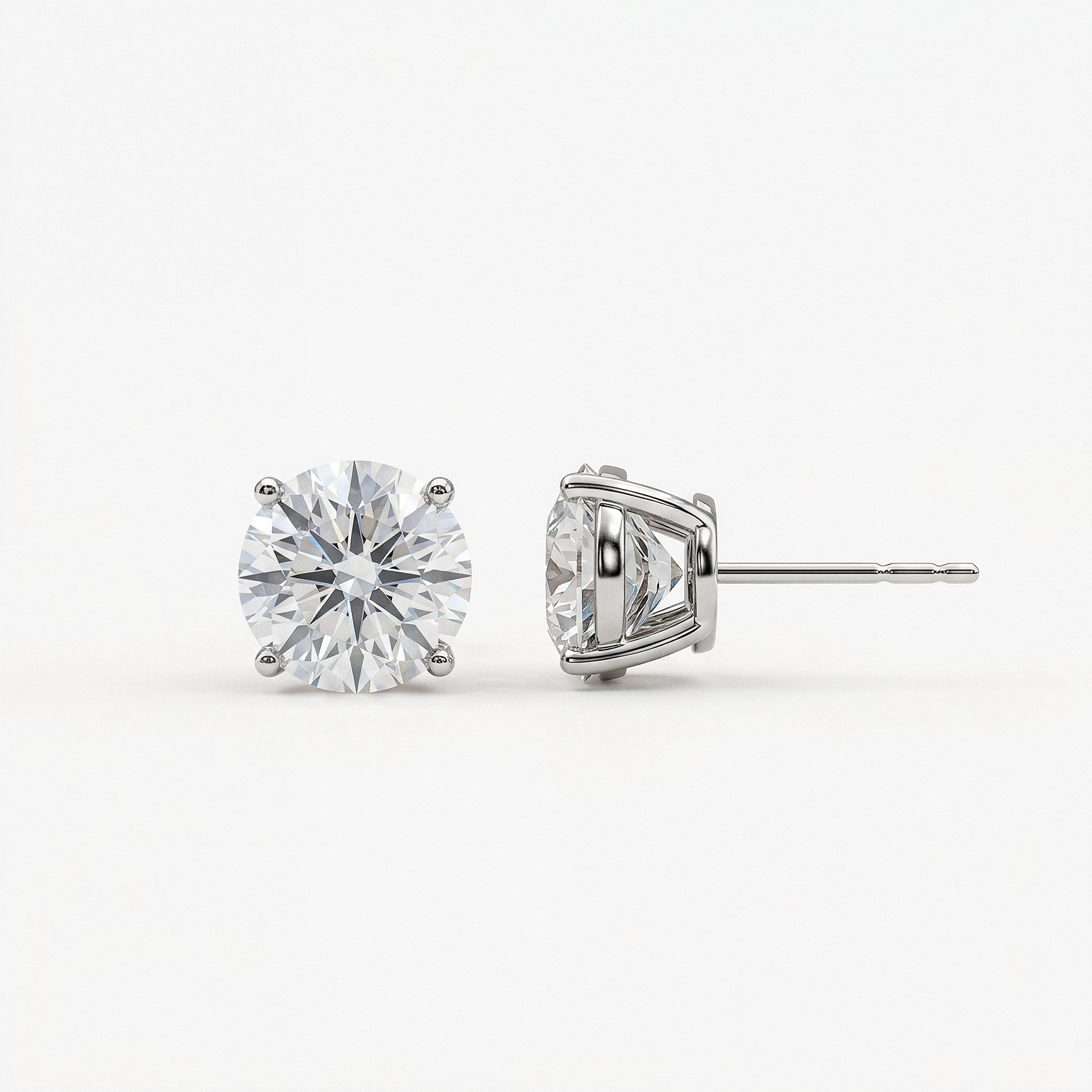 Exclusive Solitaire Stud | Round Brilliant | 14k | White Gold | caratWeight: 1.25ct