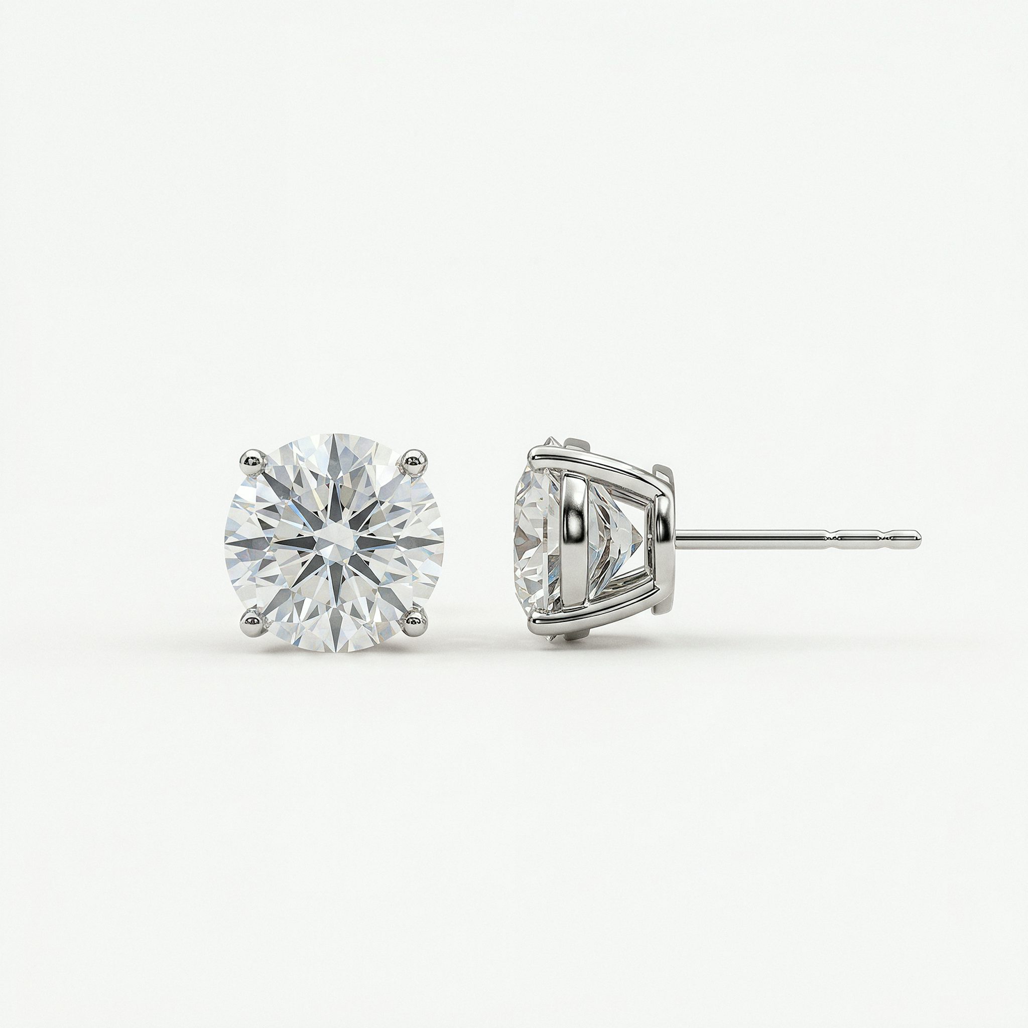 Exclusive Solitaire Stud | Round Brilliant | 14k | White Gold | caratWeight: 1.25ct