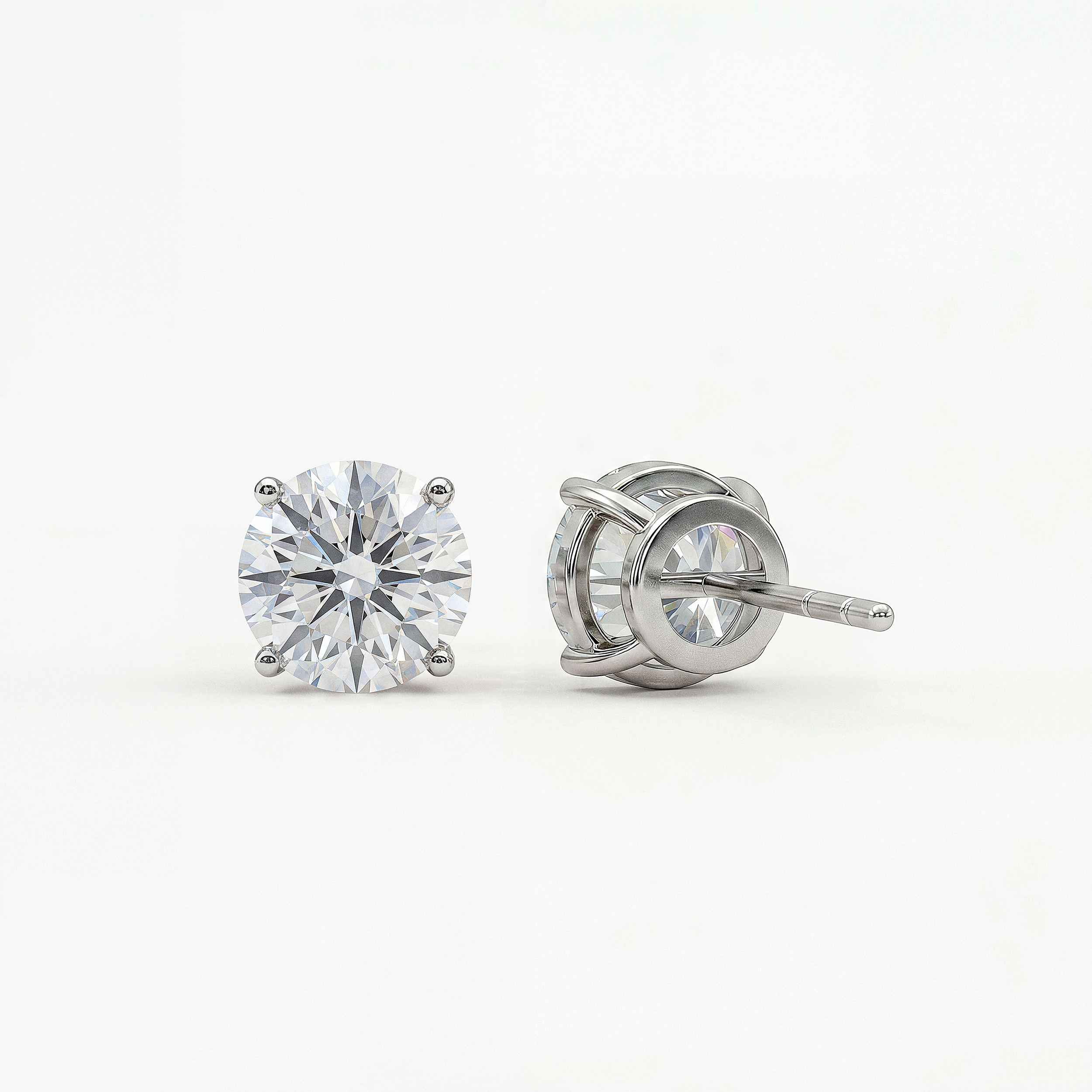 Exclusive Solitaire Stud | Round Brilliant | 14k | White Gold | caratWeight: 1.25ct