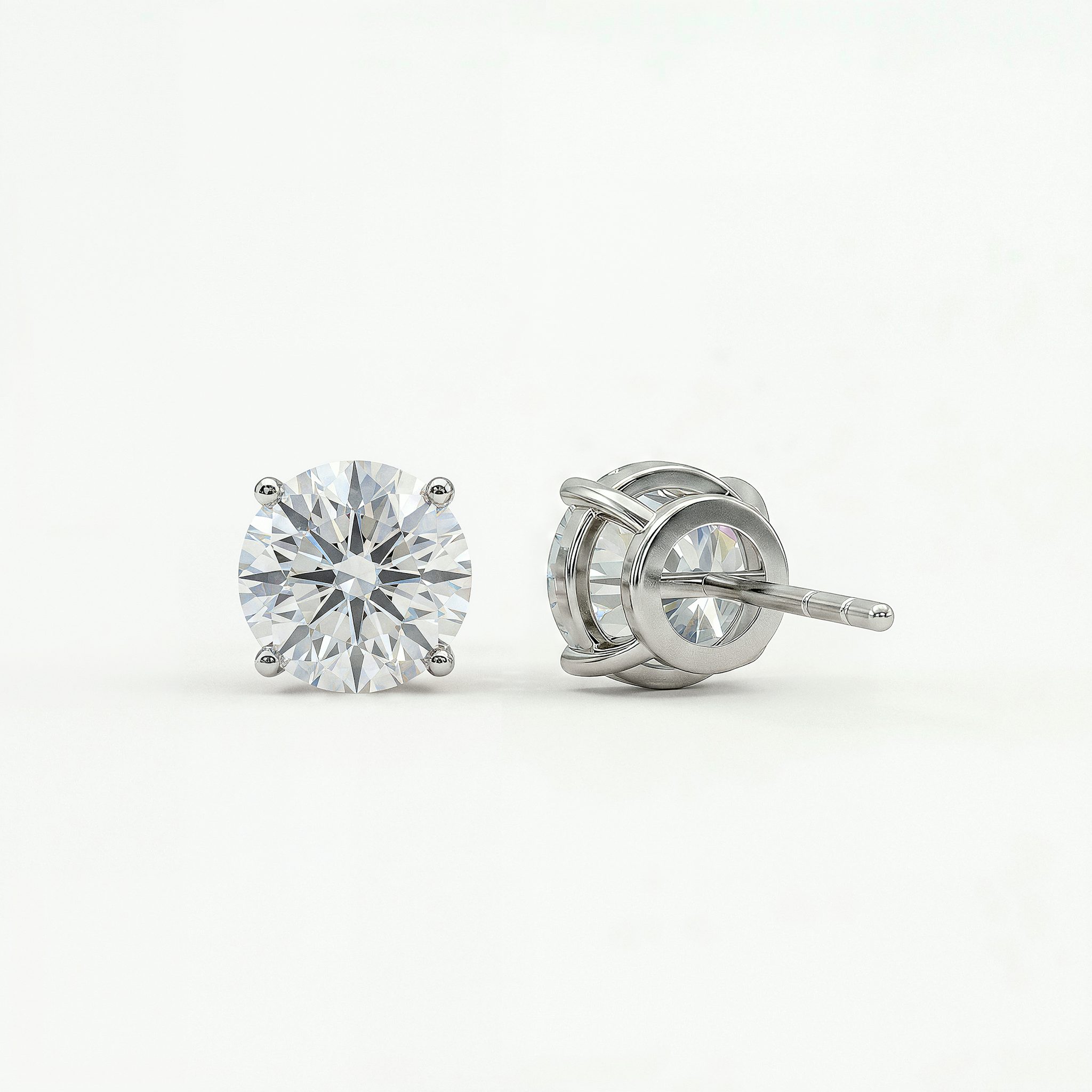 Exclusive Solitaire Stud | Round Brilliant | 14k | White Gold | caratWeight: 1.25ct
