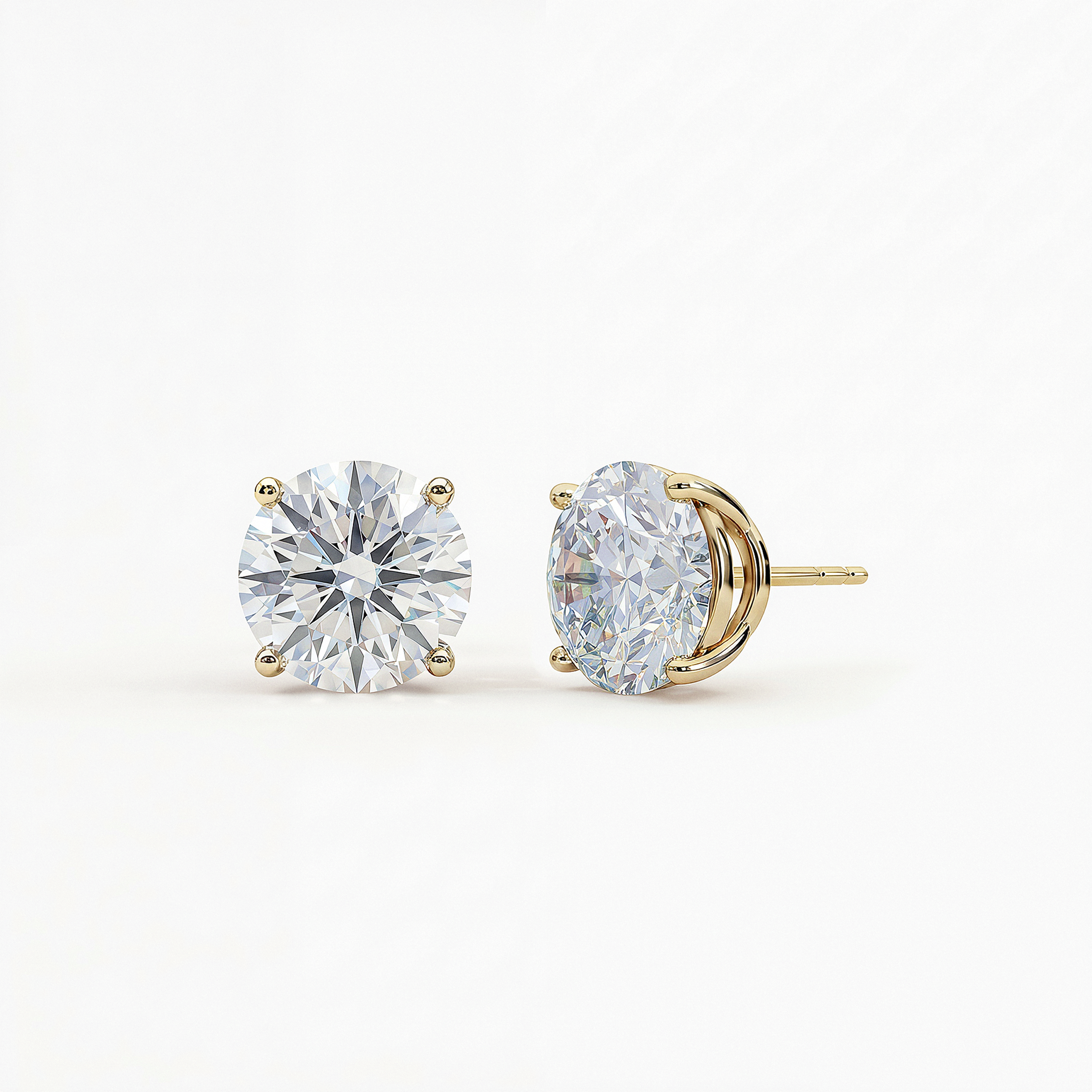 Exclusive Solitaire Stud | Round Brilliant | 14k | Yellow Gold | caratWeight: 1.25ct
