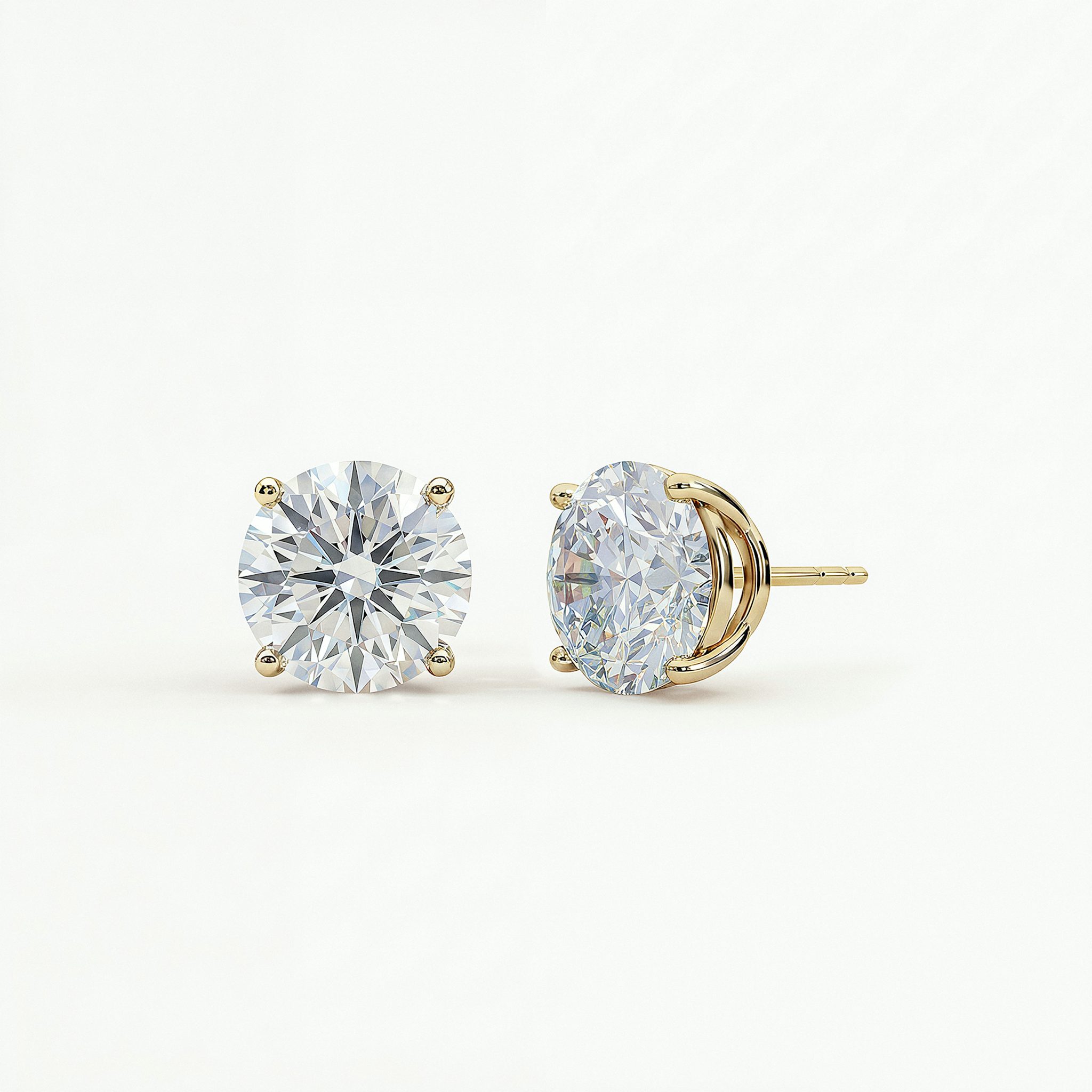 Exclusive Solitaire Stud | Round Brilliant | 14k | Yellow Gold | caratWeight: 1.25ct
