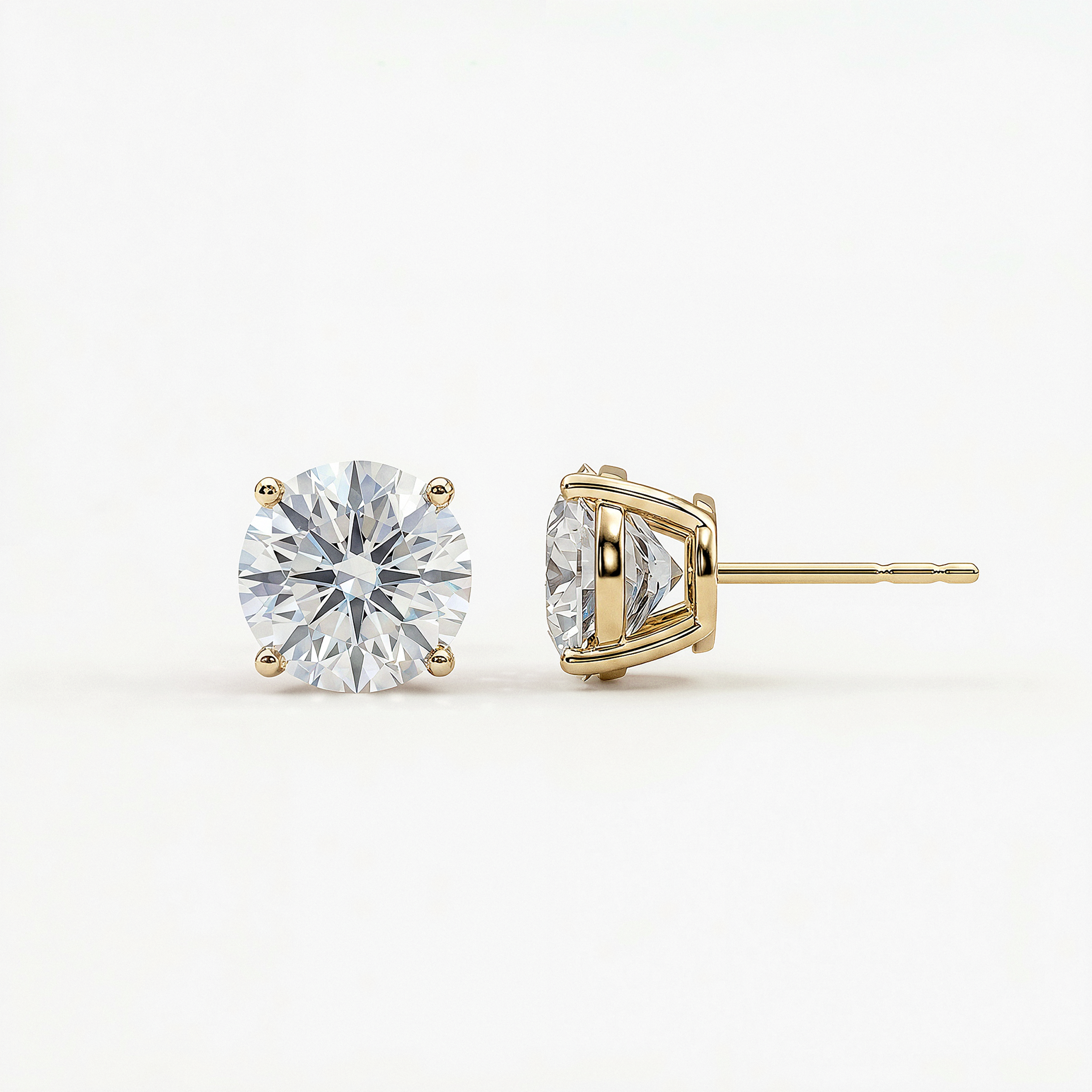 Exclusive Solitaire Stud | Round Brilliant | 14k | Yellow Gold | caratWeight: 1.25ct