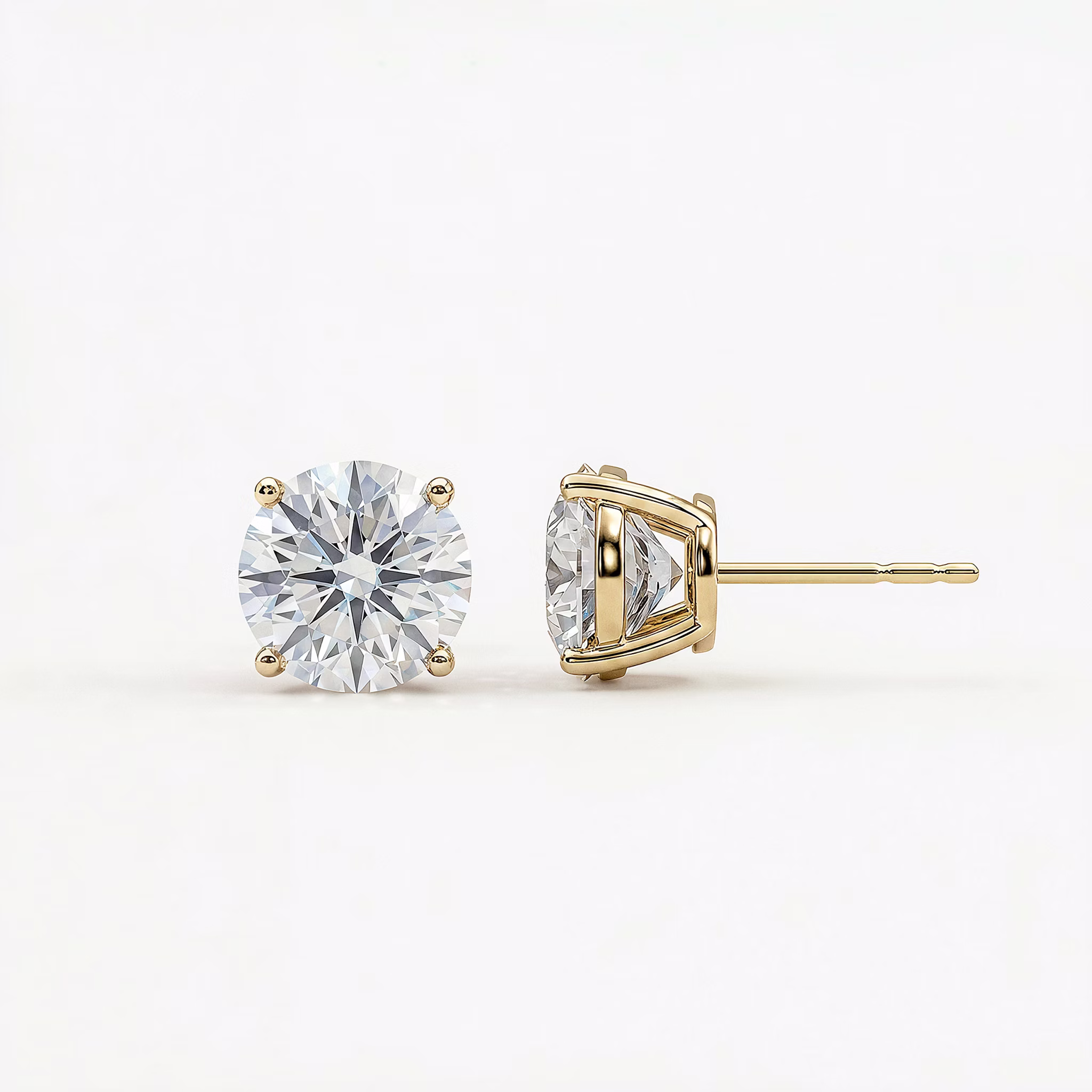 Exclusive Solitaire Stud | Round Brilliant | 14k | Yellow Gold | caratWeight: 1.25ct