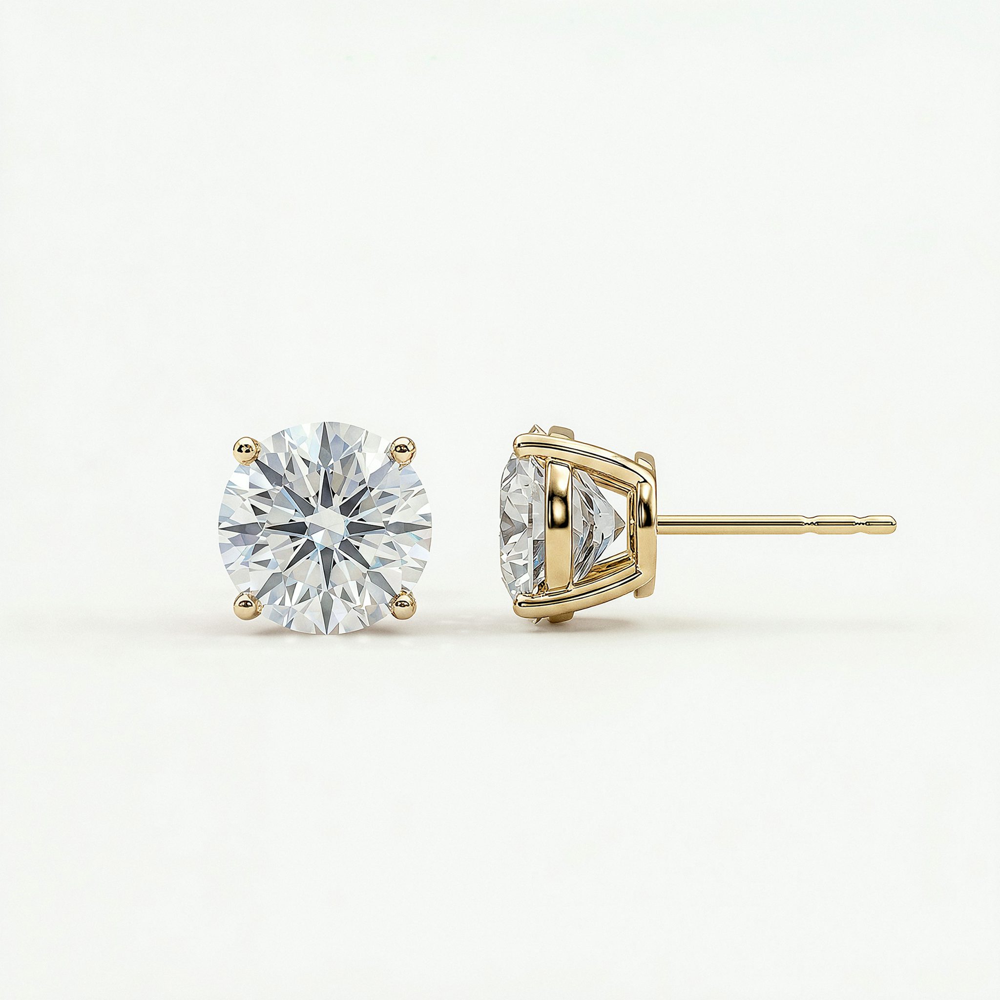 Exclusive Solitaire Stud | Round Brilliant | 14k | Yellow Gold | caratWeight: 1.25ct