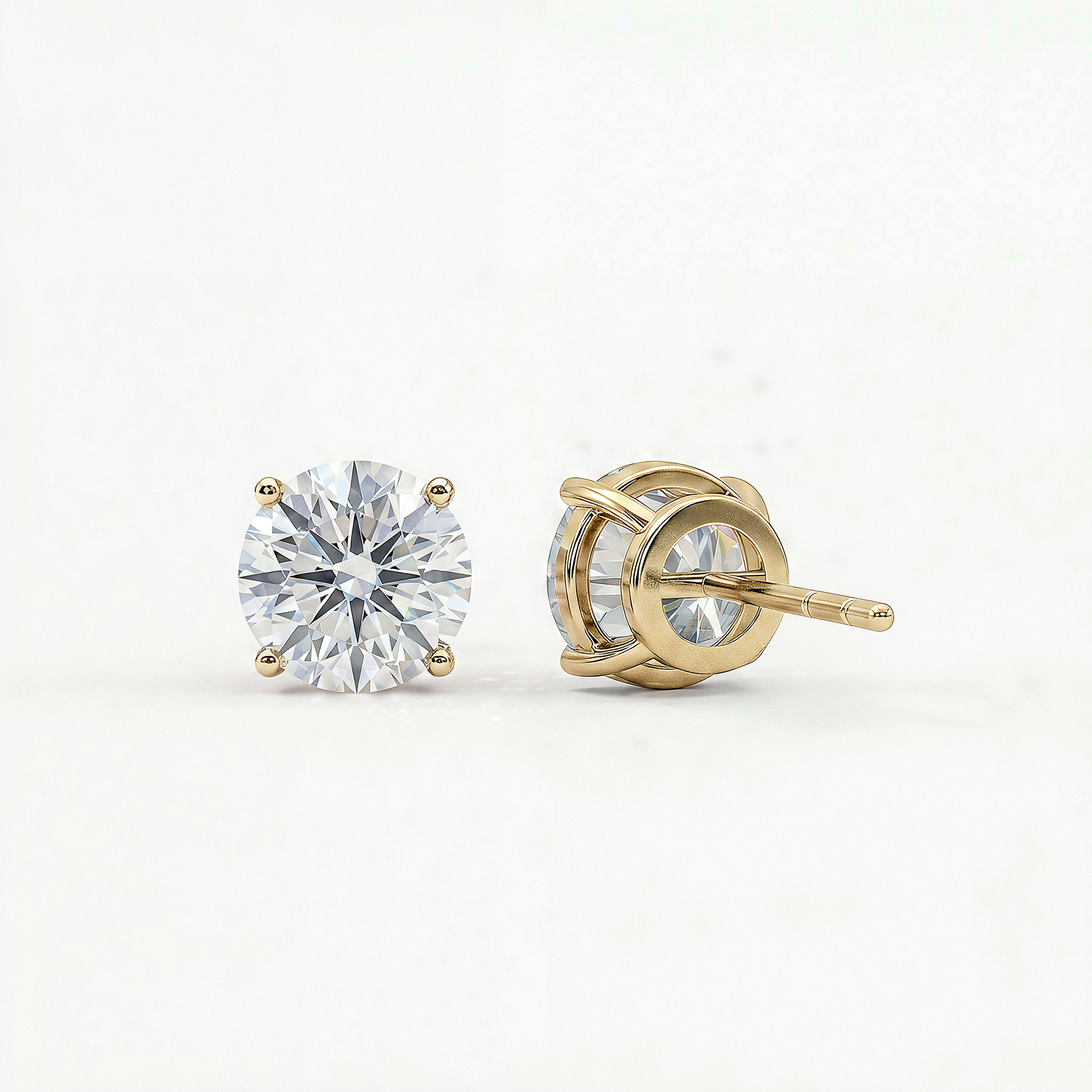 Exclusive Solitaire Stud | Round Brilliant | 14k | Yellow Gold | caratWeight: 1.25ct