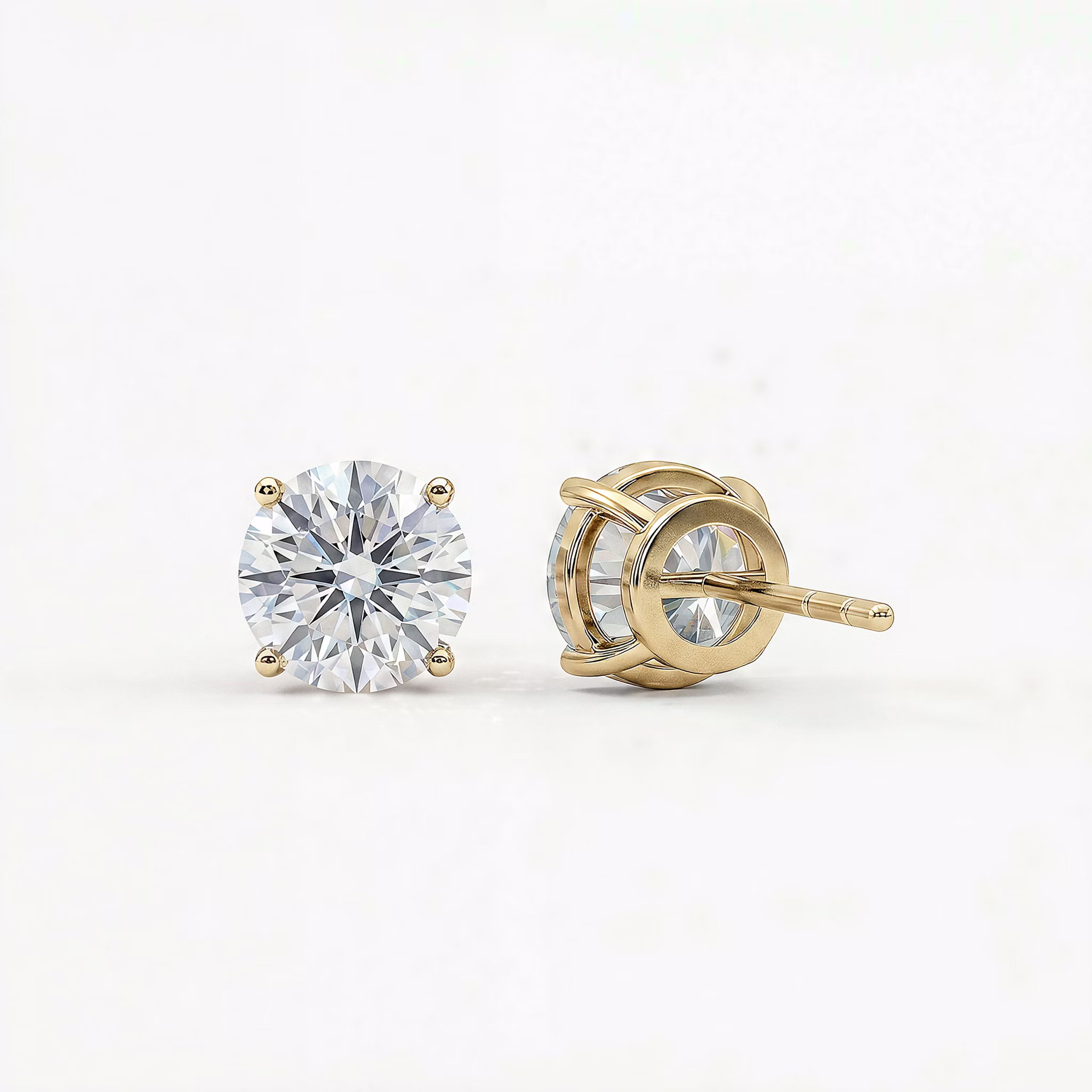 Exclusive Solitaire Stud | Round Brilliant | 14k | Yellow Gold | caratWeight: 1.25ct