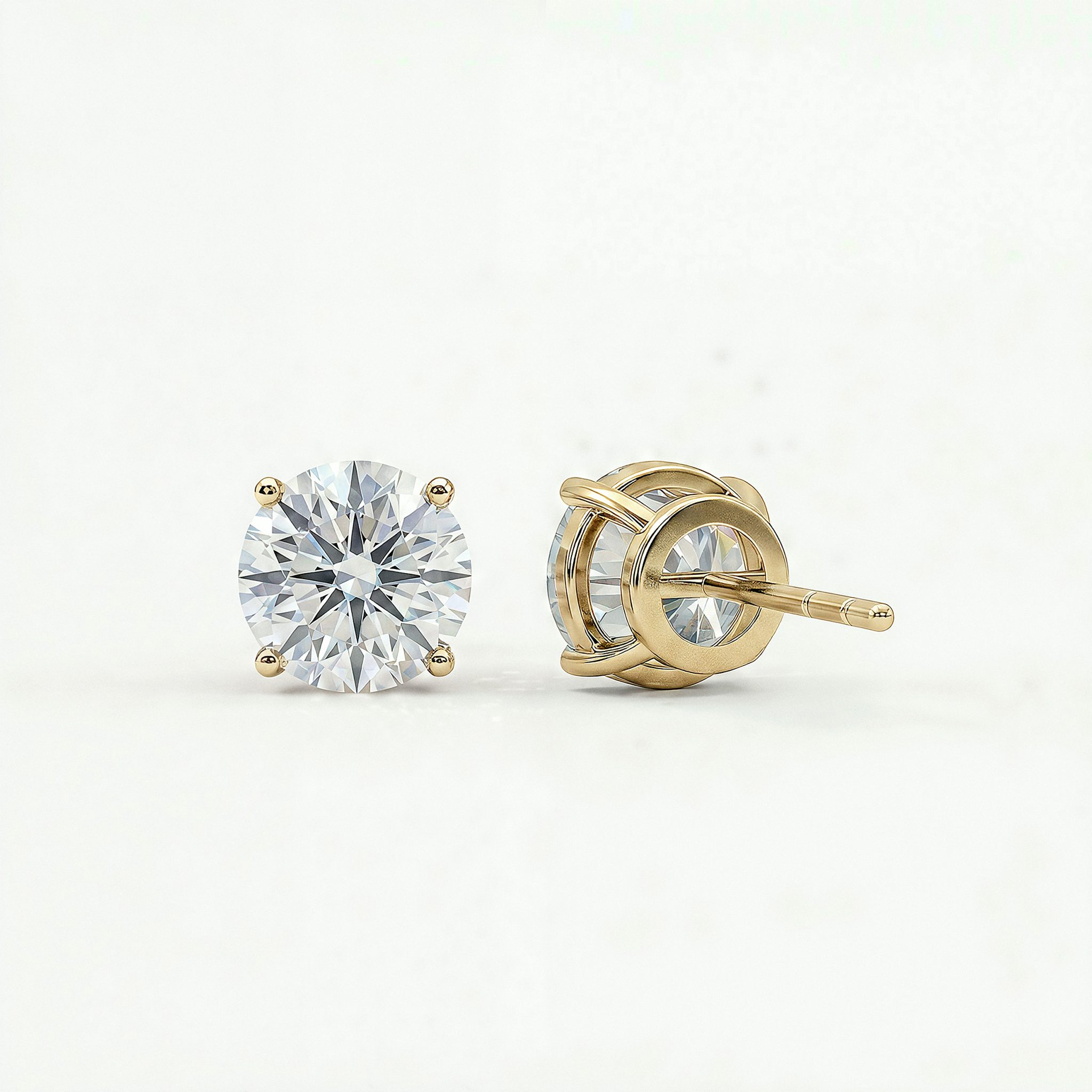 Exclusive Solitaire Stud | Round Brilliant | 14k | Yellow Gold | caratWeight: 1.25ct