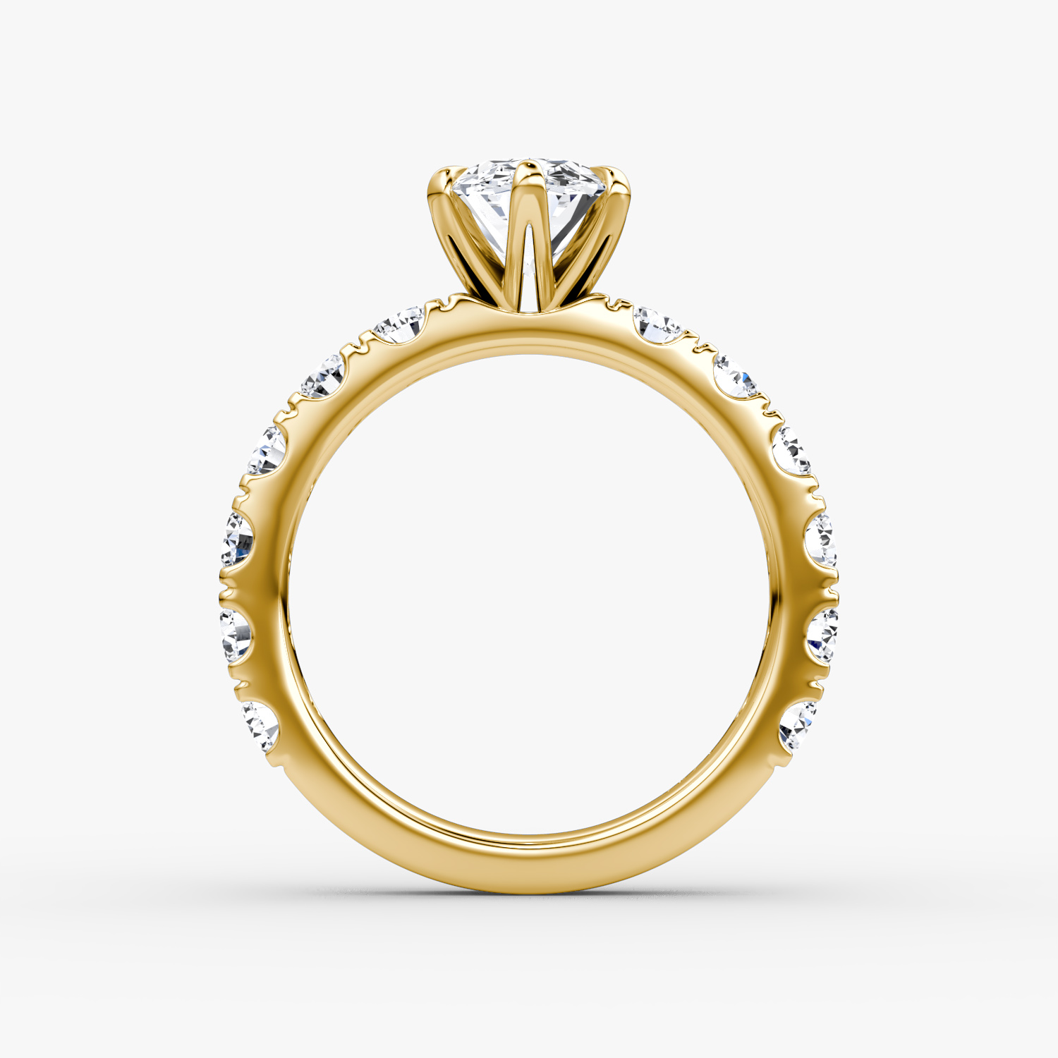 Anillo de compromiso Amour Eternity | Oval | 18k | Oro amarillo | bandAccent: Simple | diamondOrientation: vertical | caratWeight: other