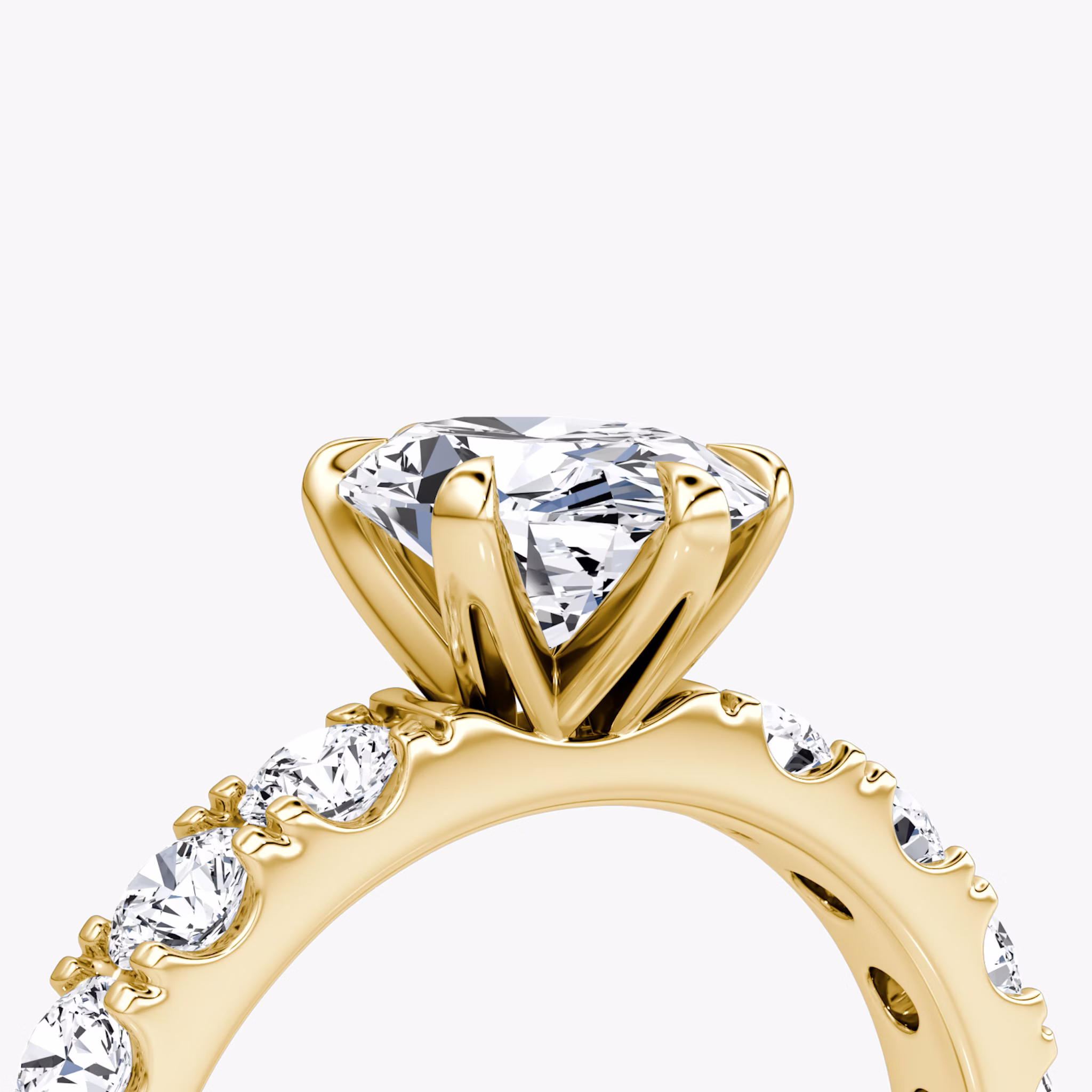 Anillo de compromiso Amour Eternity | Oval | 18k | Oro amarillo | bandAccent: Simple | diamondOrientation: vertical | caratWeight: other