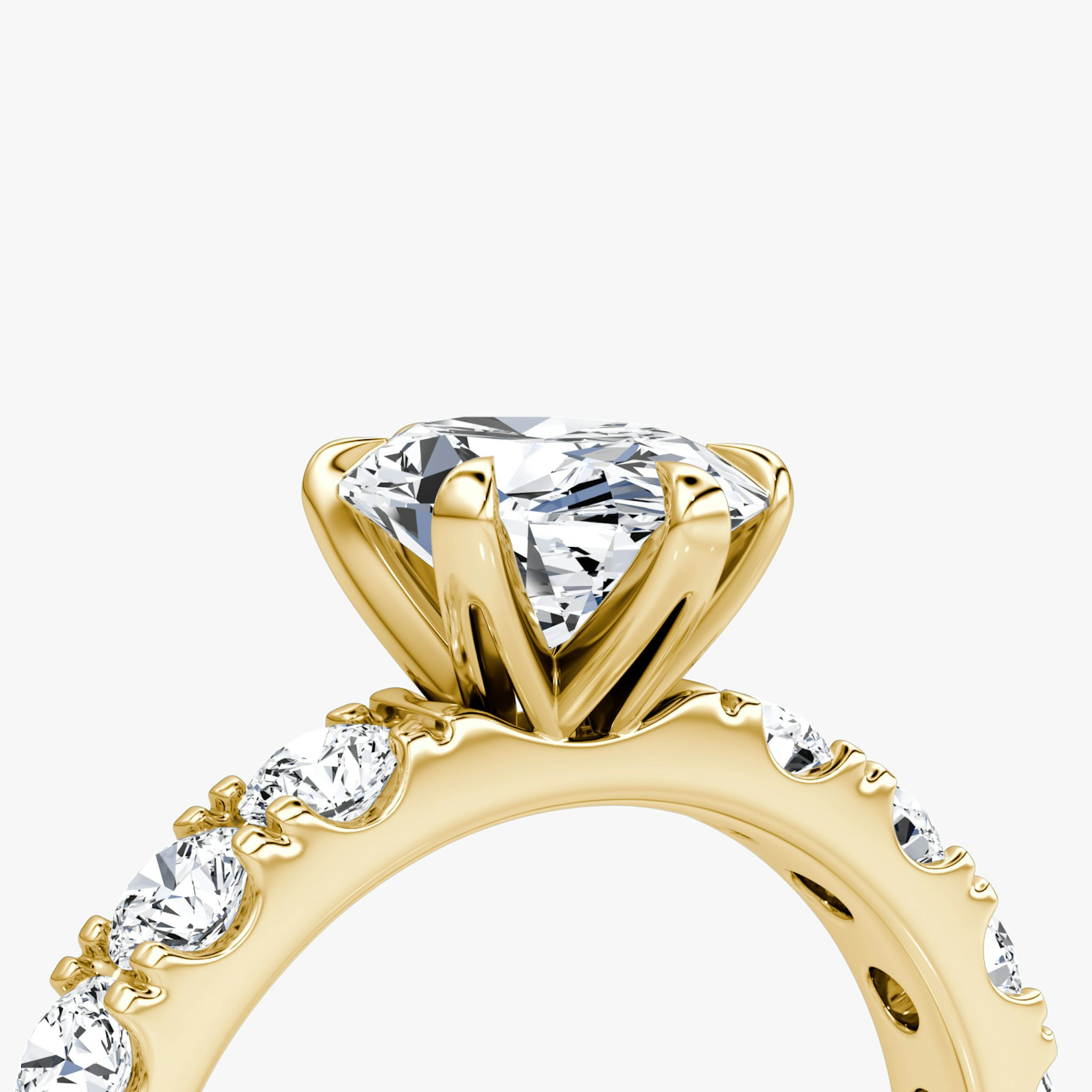 Anillo de compromiso Amour Eternity | Oval | 18k | Oro amarillo | bandAccent: Simple | diamondOrientation: vertical | caratWeight: other