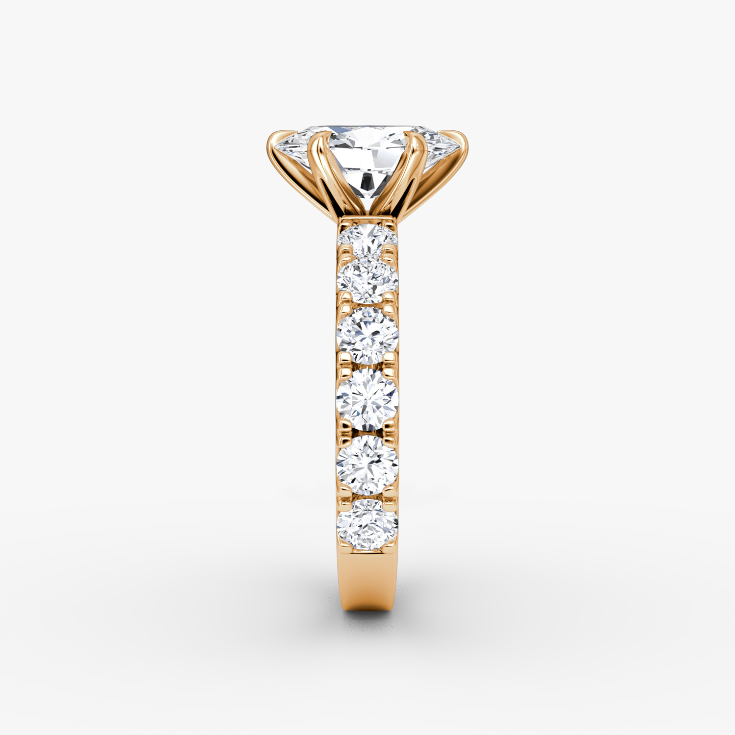 Anillo de compromiso Amour Eternity | Oval | 14k | Oro rosa | bandAccent: Simple | diamondOrientation: vertical | caratWeight: other
